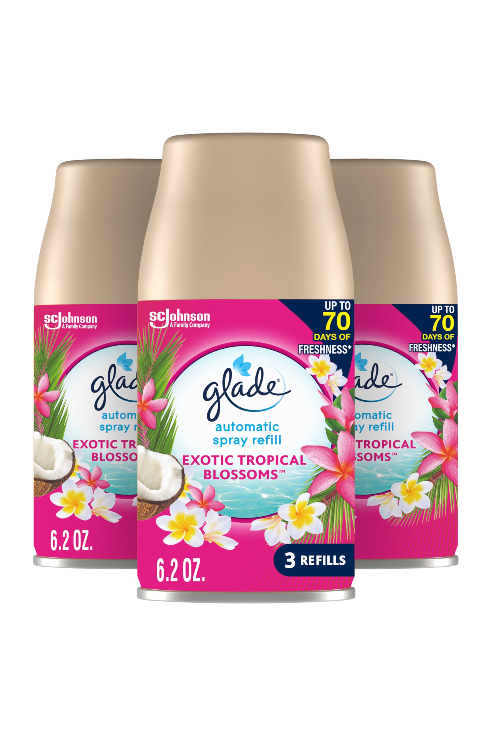 Aromatizador Glade Exotic Tropical Blossoms de 3 Piezas-Venta Internacional $722