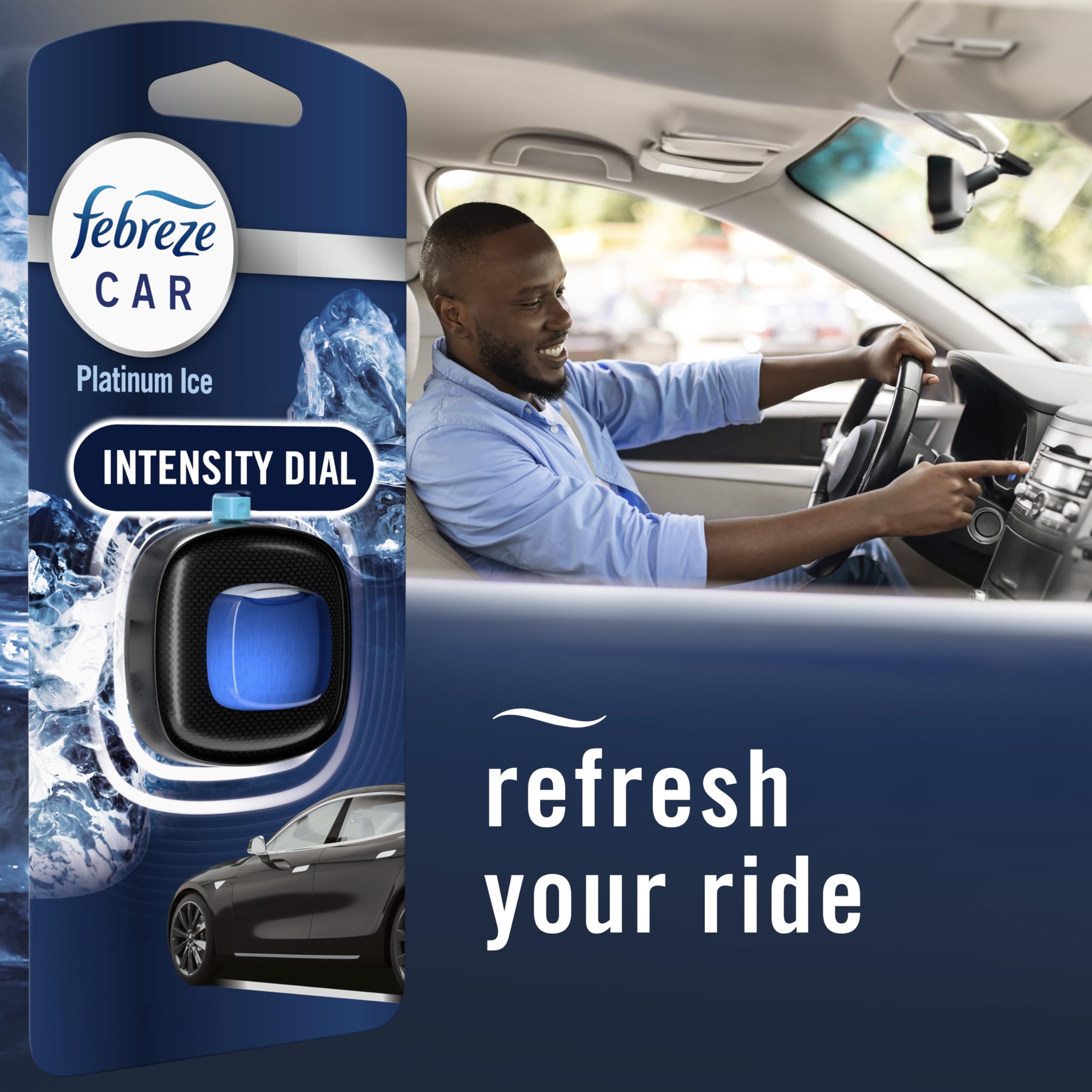 Foto 7 pulgar | Ambientador De Coche Febreze Platinum Con Aroma A Hielo Con Clip De Ventilación X4 - Venta Internacional.