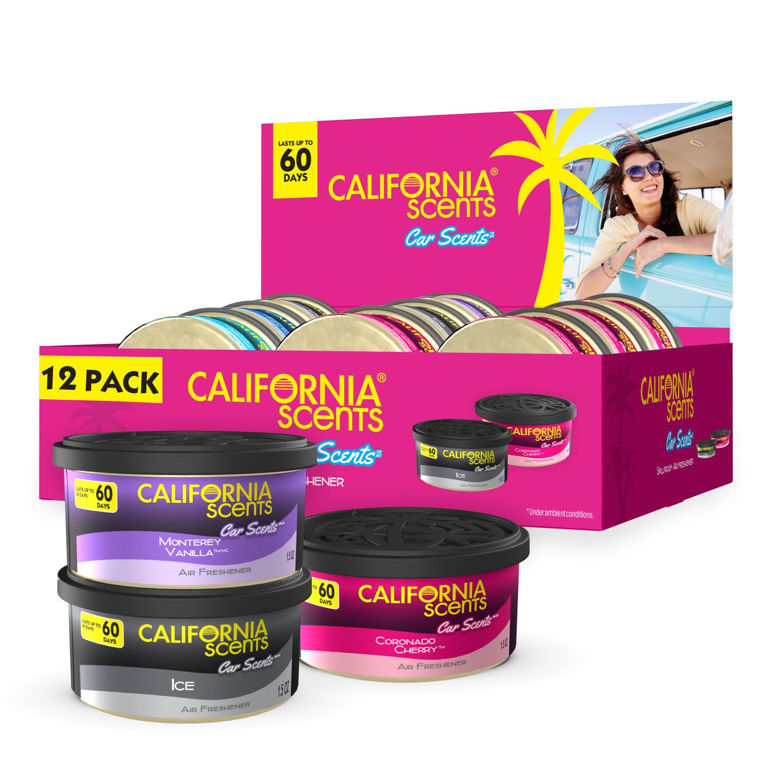 Set Air Freshener California Scents, 12 Latas, 45 Ml, Varios Aromas - Venta Internacional. $667