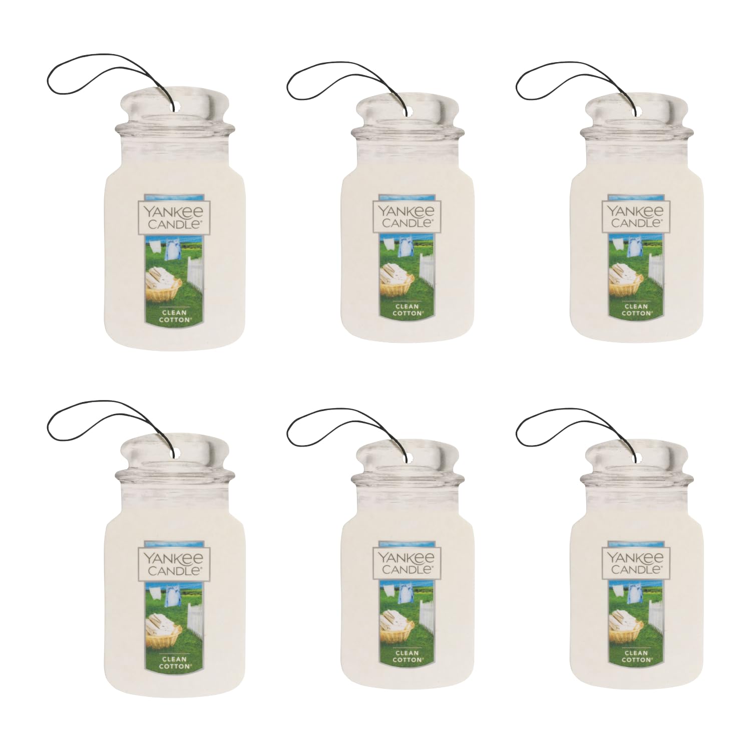 Foto 1 | Ambientador Para Coche Yankee Candle Clean, Algodón, Paquete De 6 - Venta Internacional.