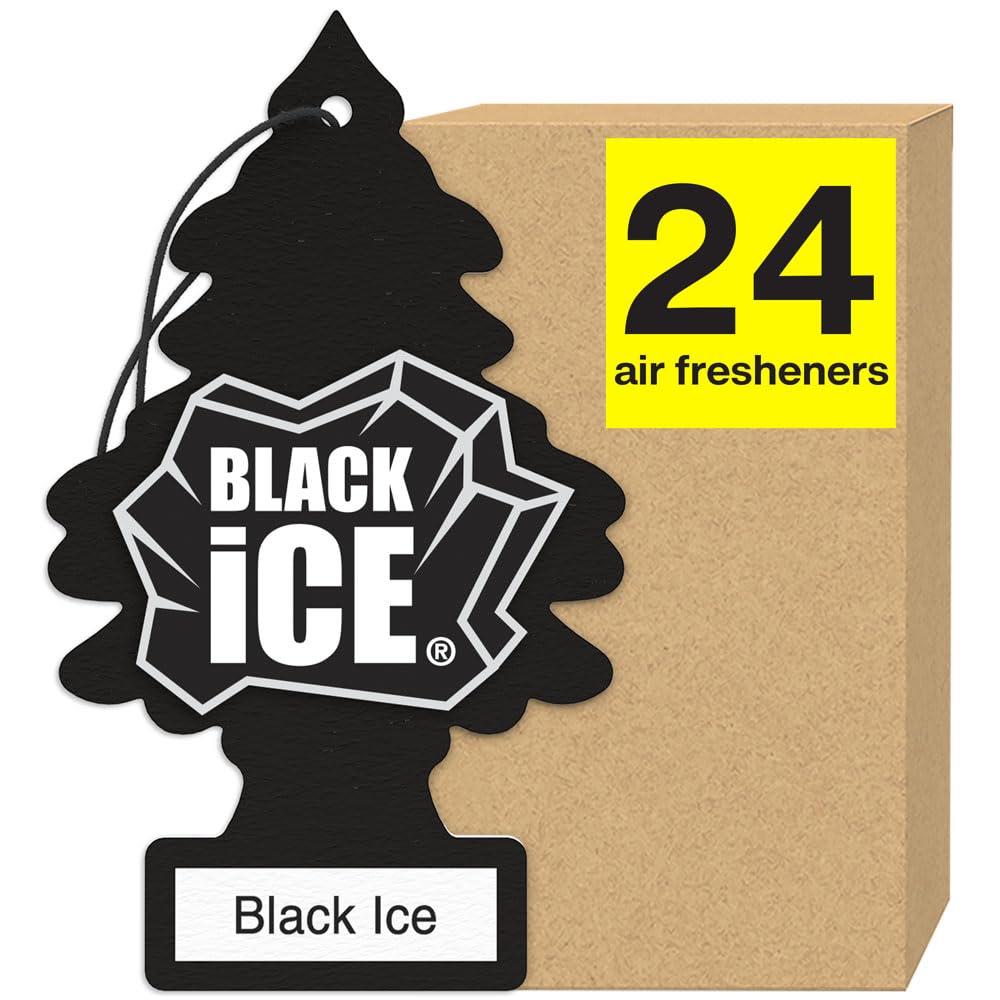 Foto 2 pulgar | Ambientador Little Trees Para Colgar En Coche, Hielo Negro, 24 Unidades - Venta Internacional.