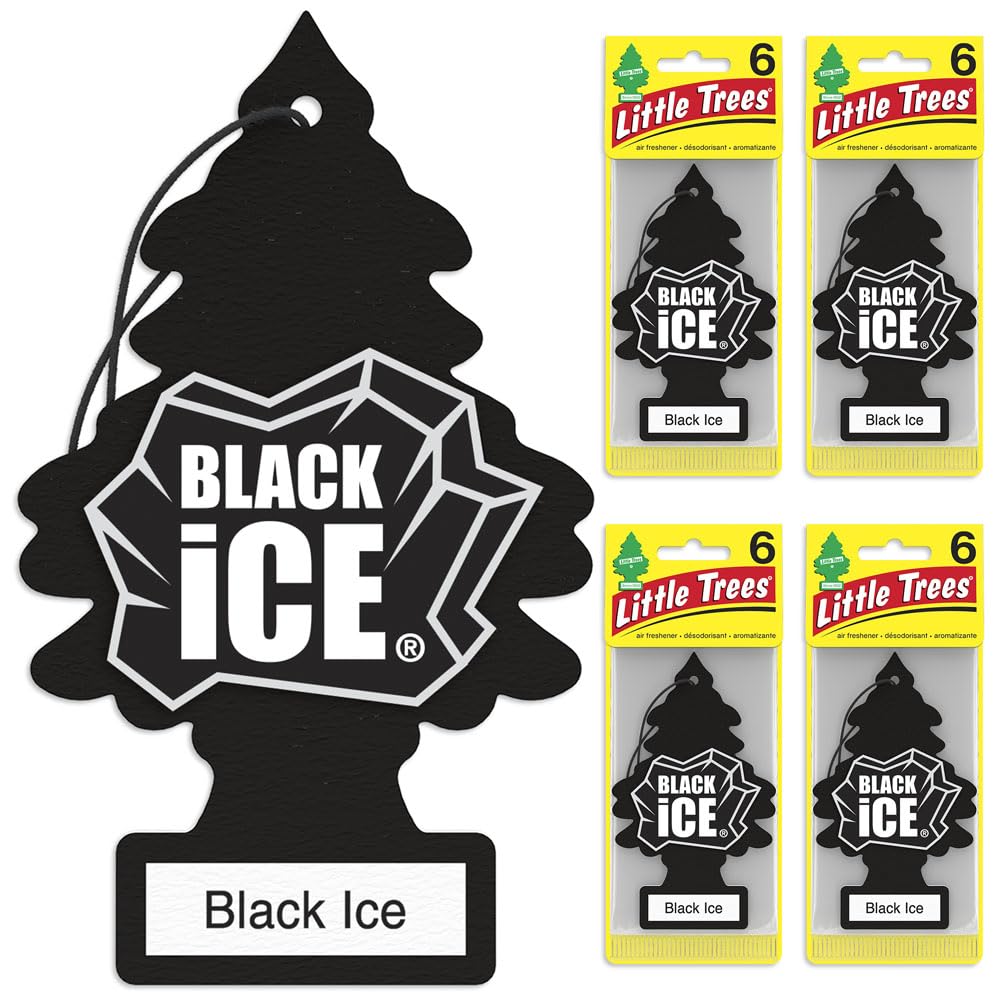 Foto 3 pulgar | Ambientador Little Trees Para Colgar En Coche, Hielo Negro, 24 Unidades - Venta Internacional.