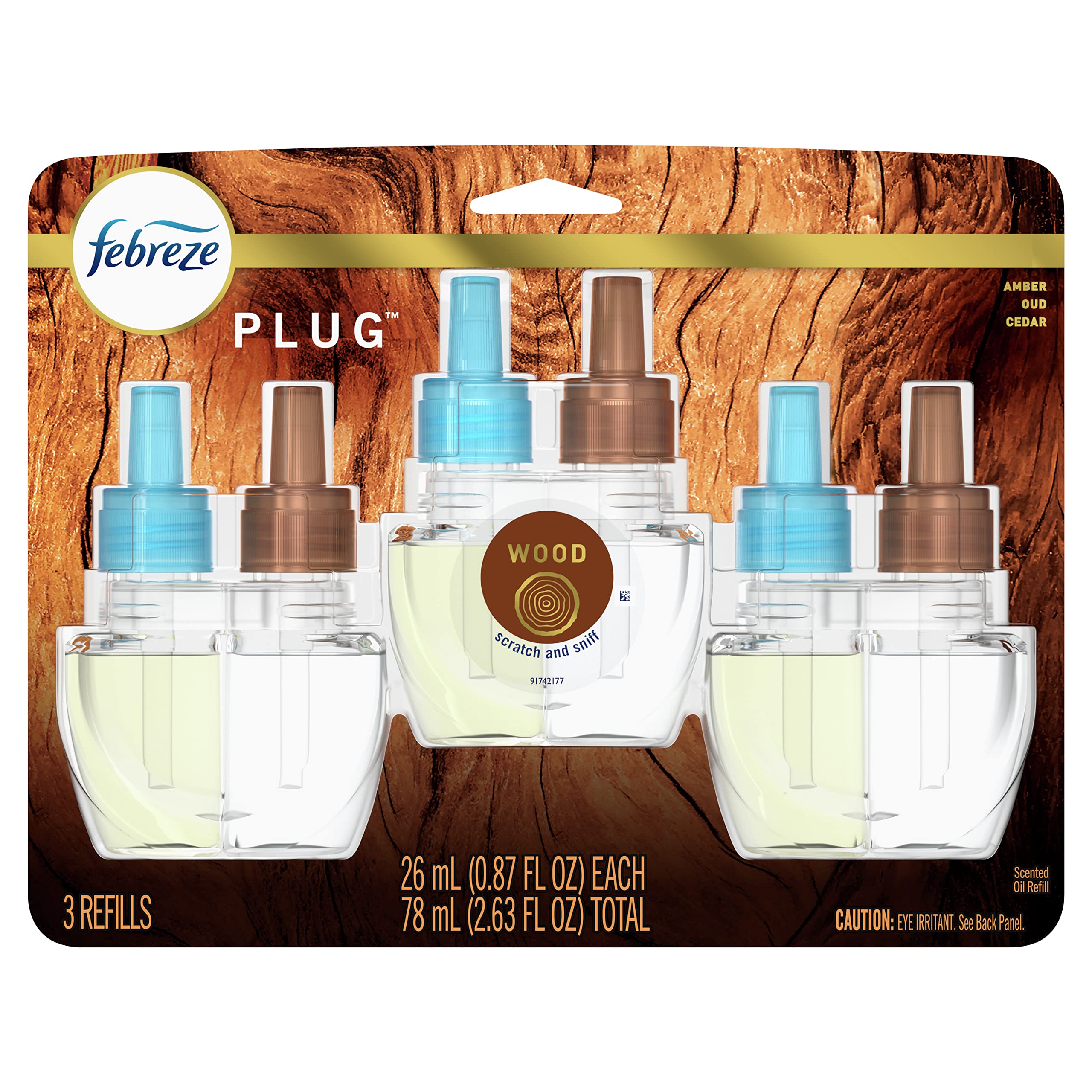 Foto 2 pulgar | Ambientador Febreze Origins Fade Defy Plug Wood 26 Ml X3 - Venta Internacional.