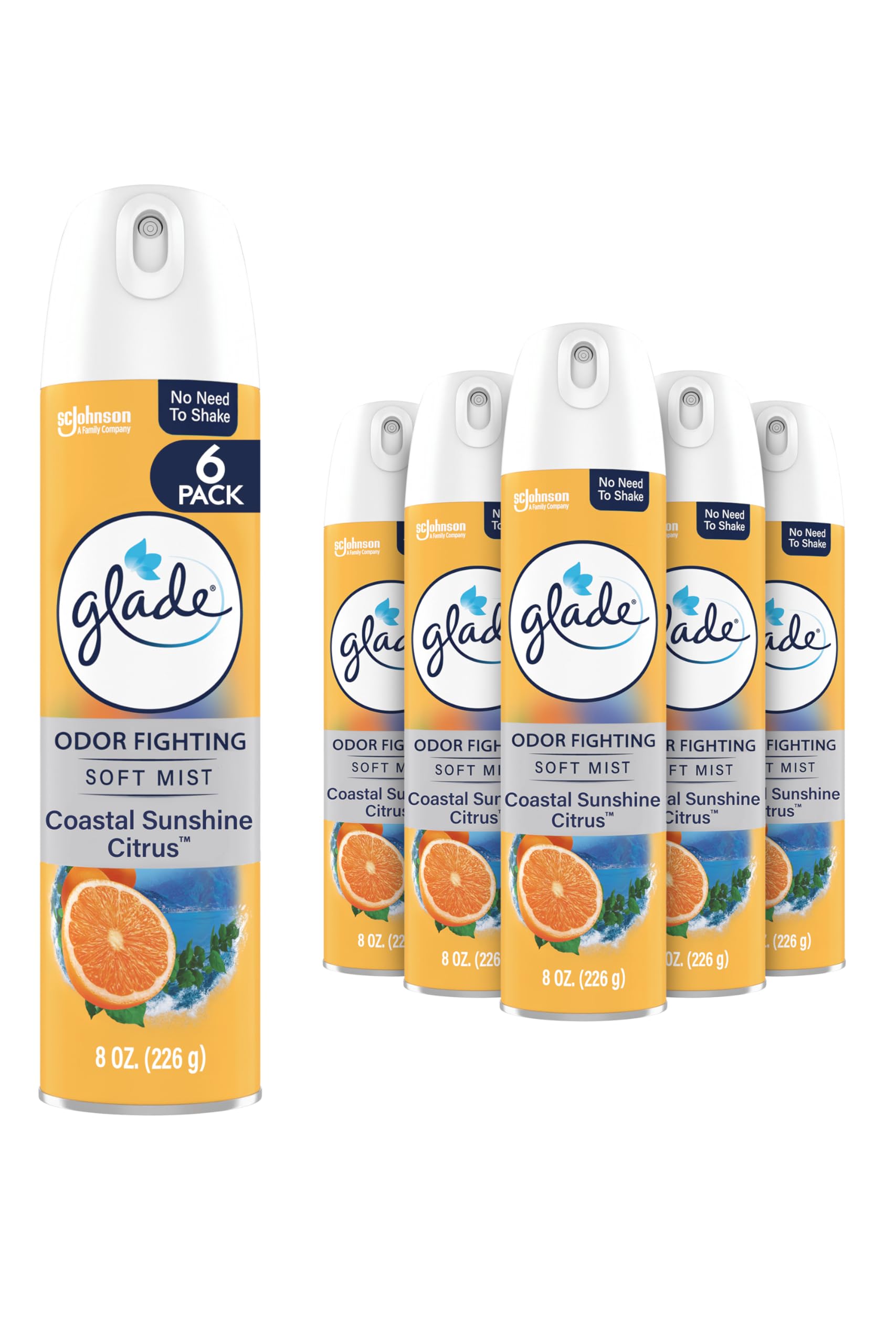 Ambientador De Habitación Glade Coastal Sunshine Citrus  6 X 240 Ml - Venta Internacional. $795