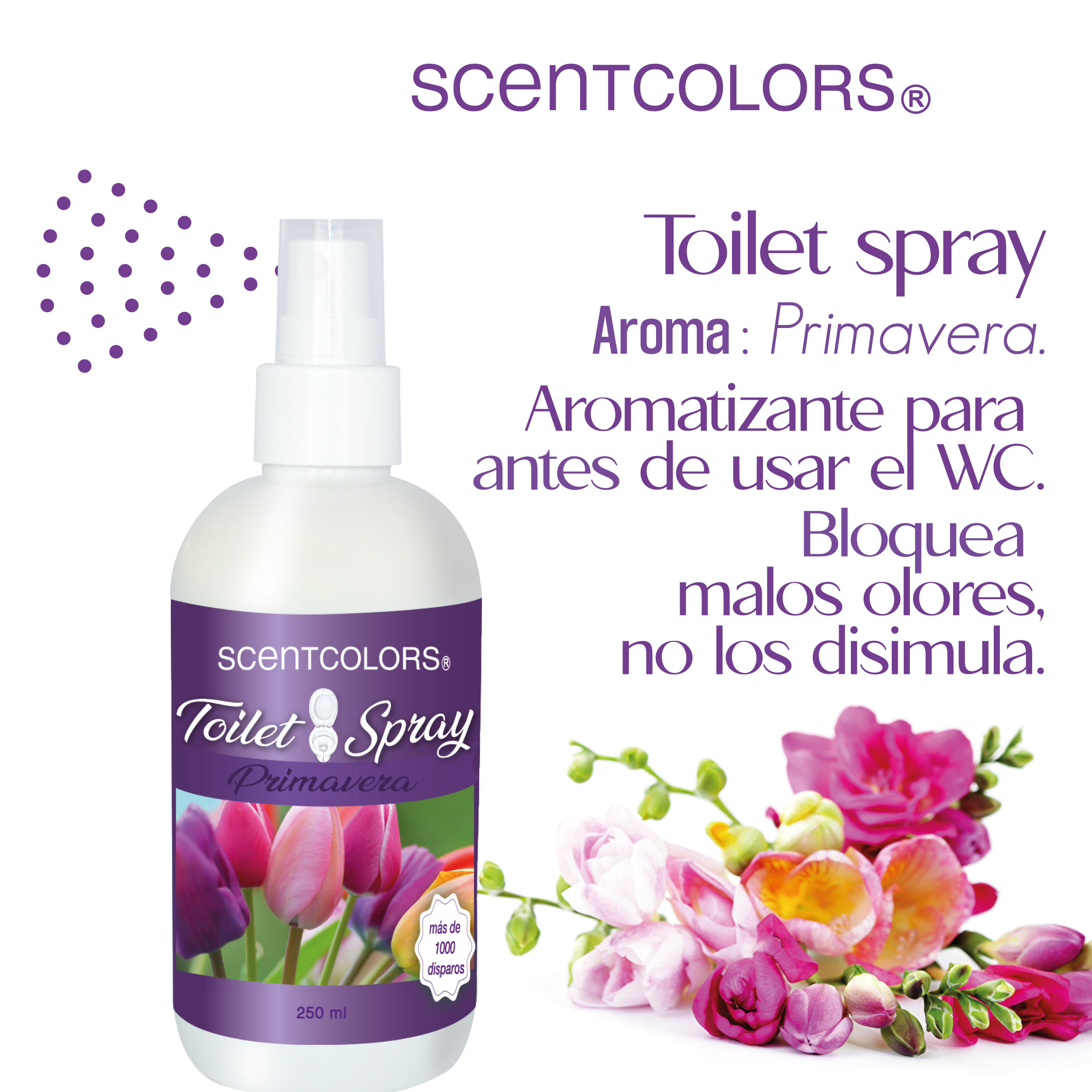 Foto 3 pulgar | Toilet Spray para Antes de Ir al Baño - Aromatizante para WC - Scent Colors - 250 ml, Primavera