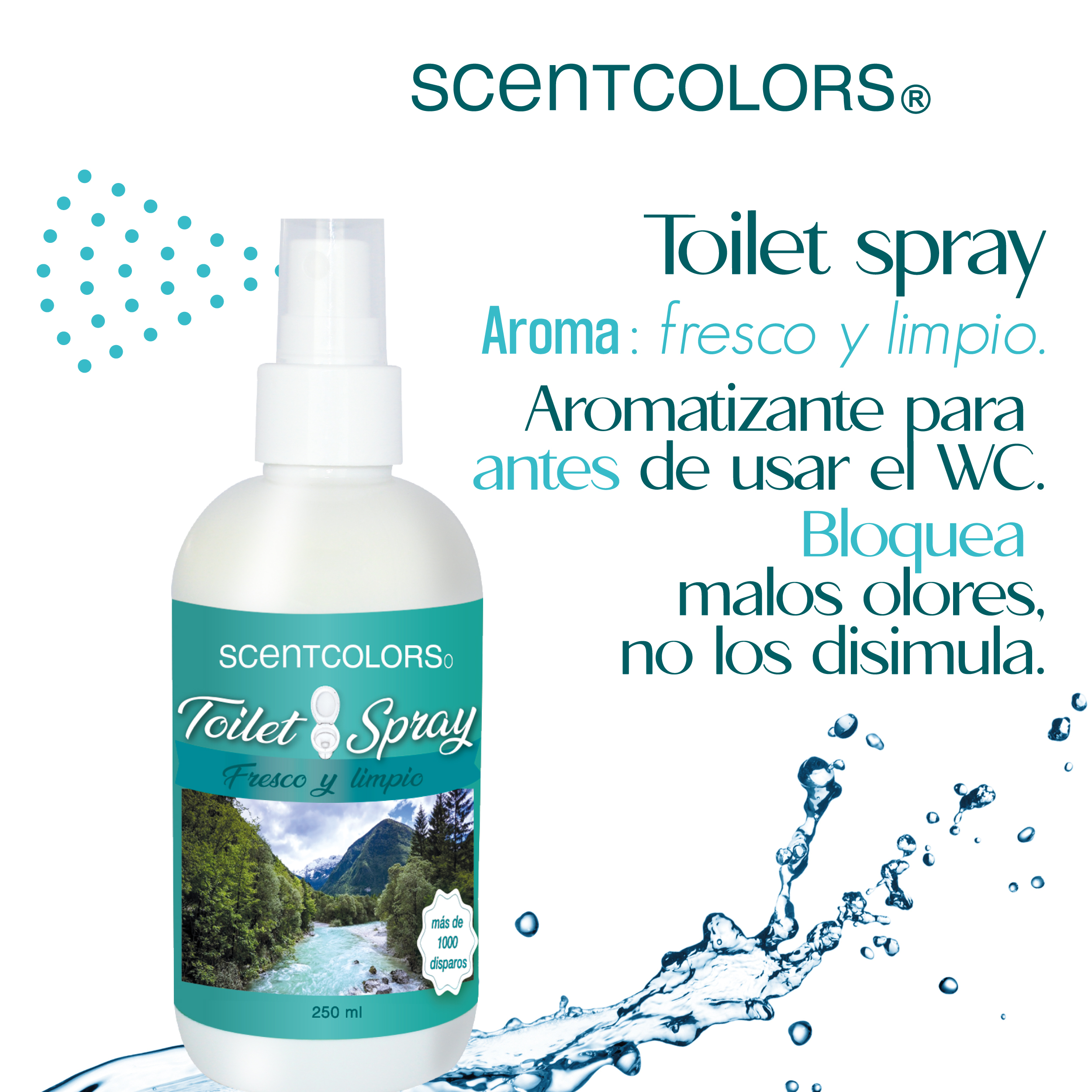 Foto 3 pulgar | Toilet Spray para Antes de Ir al Baño - Aromatizante para Wc -scent Colors -  (250 Ml, Fresco Y Limpio).