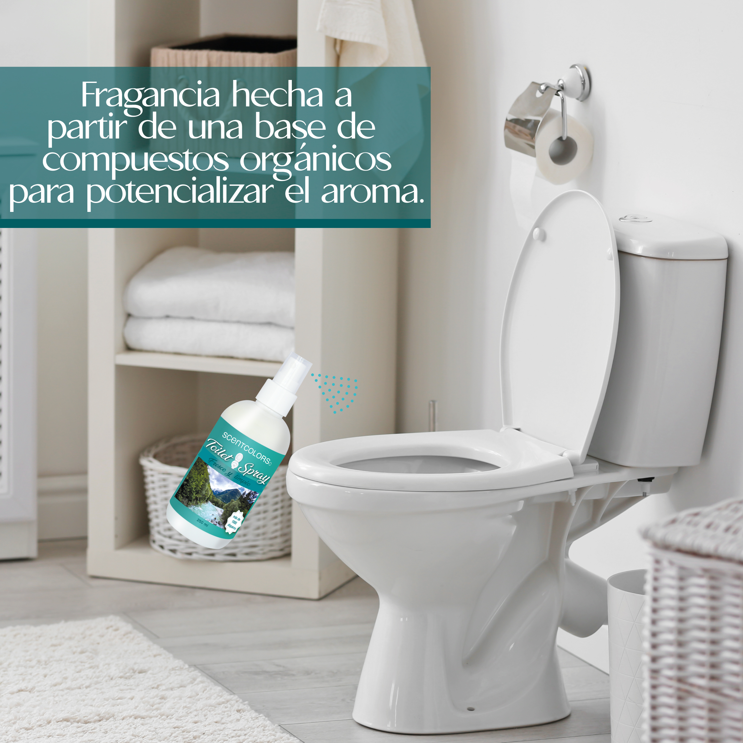 Foto 4 pulgar | Toilet Spray para Antes de Ir al Baño - Aromatizante para Wc -scent Colors -  (250 Ml, Fresco Y Limpio).