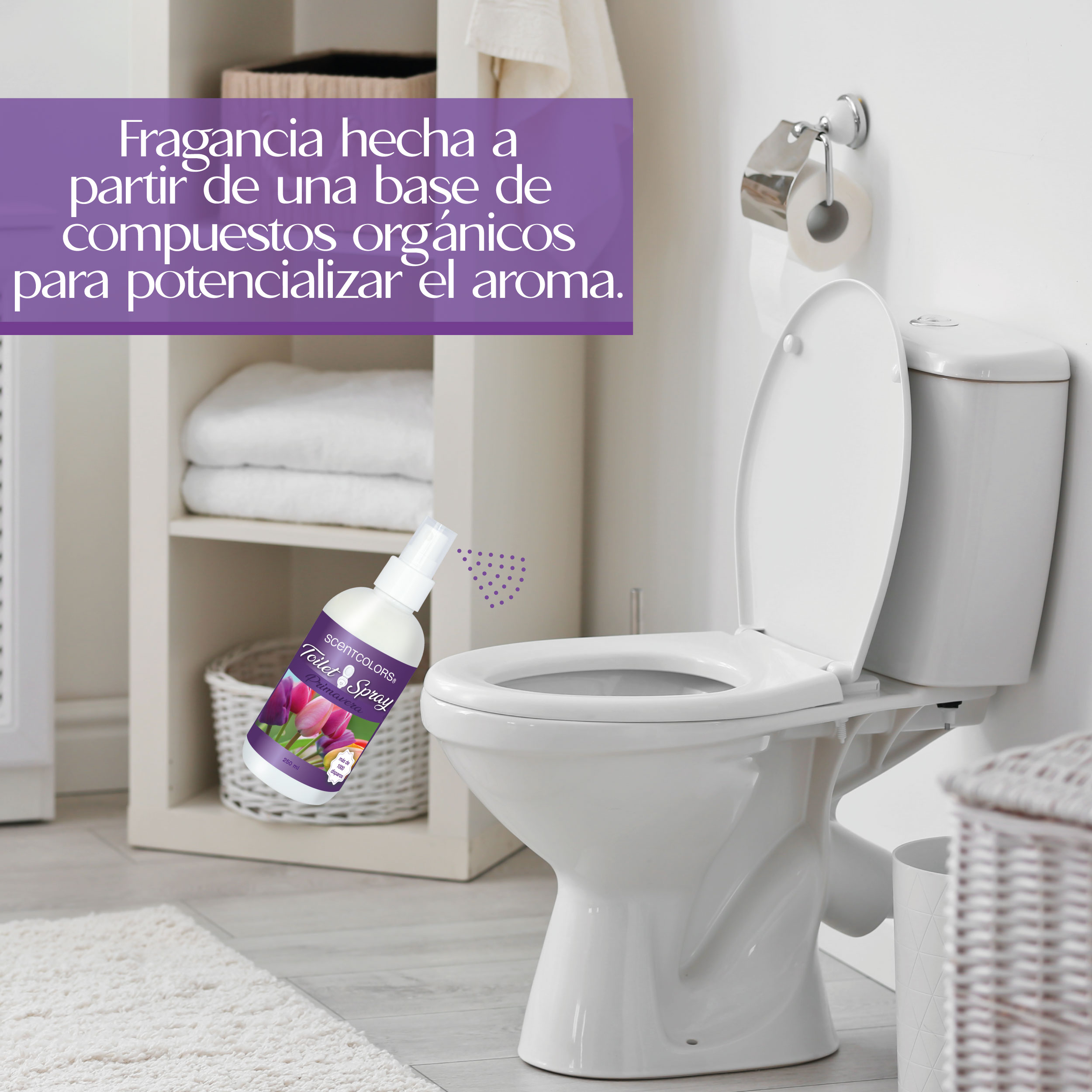 Foto 4 pulgar | Toilet Spray para Antes de Ir al Baño - Aromatizante Para Wc -Scent Colors - (500 ml, Primavera)