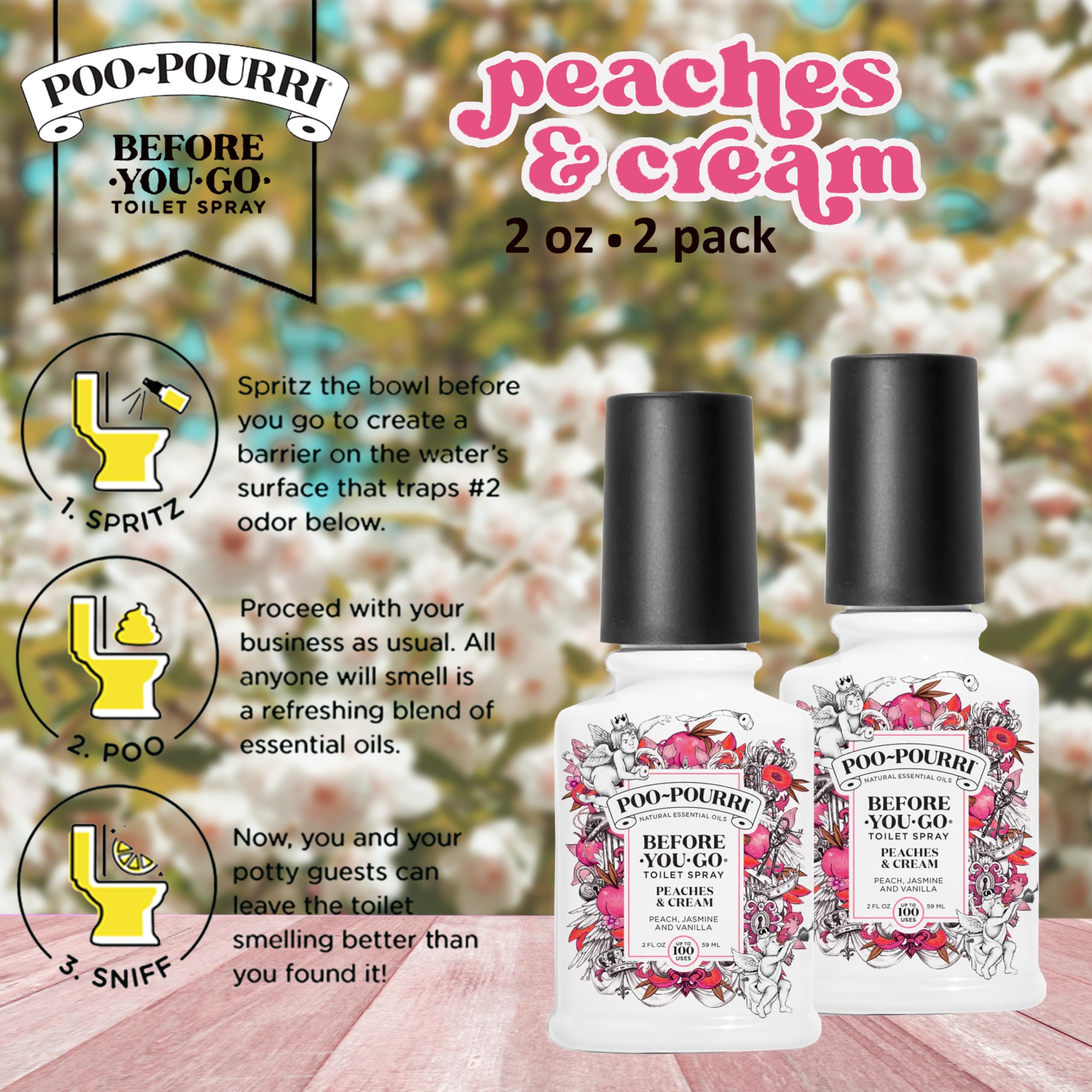 Foto 4 pulgar | Spray De Baño Poo-pourri  Melocotones Y Crema  60 Ml  Paquete De 2 - Venta Internacional.
