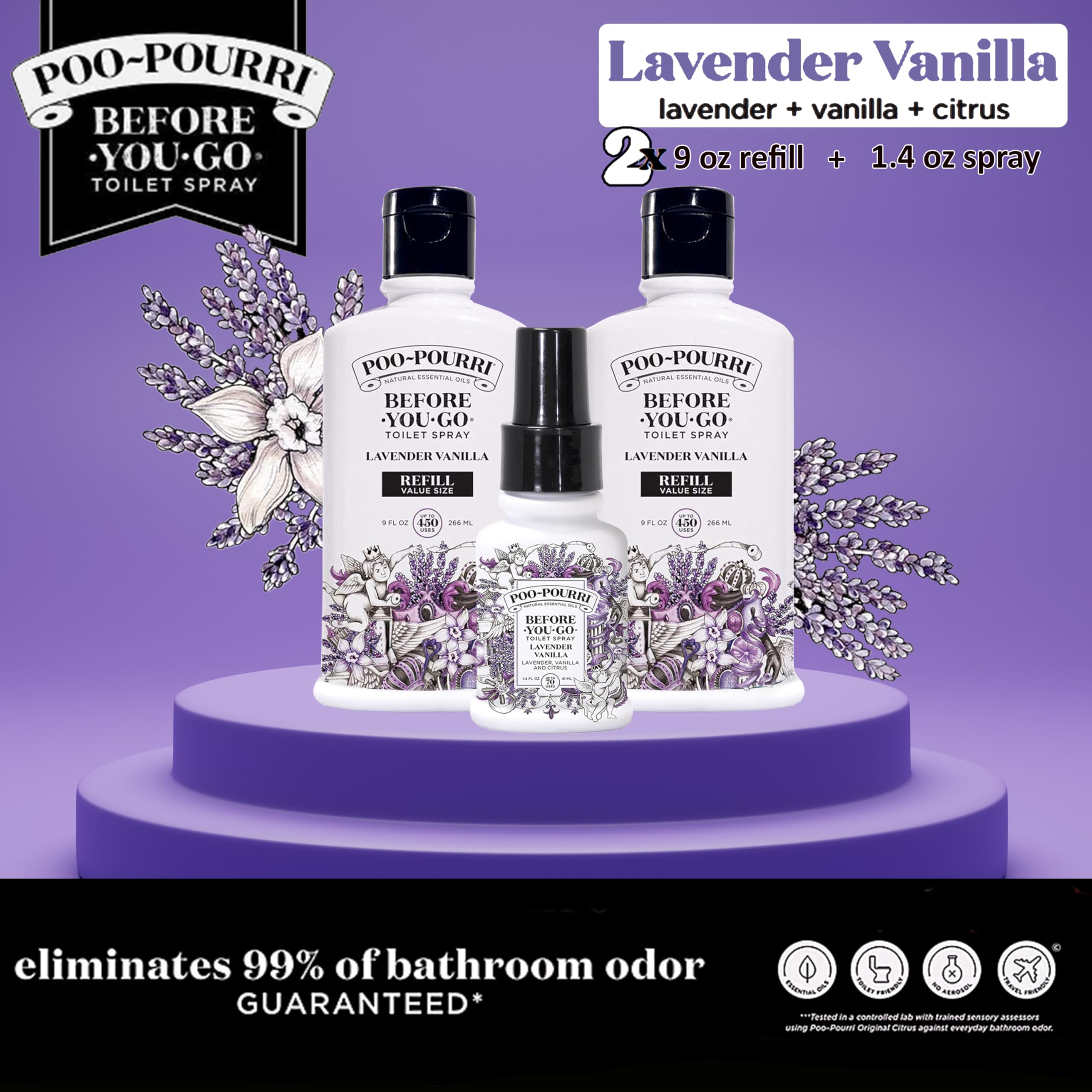 Foto 3 pulgar | Spray De Baño Poo-pourri  Recambio De Lavanda Y Vainilla  265 Ml + 40 Ml - Venta Internacional.