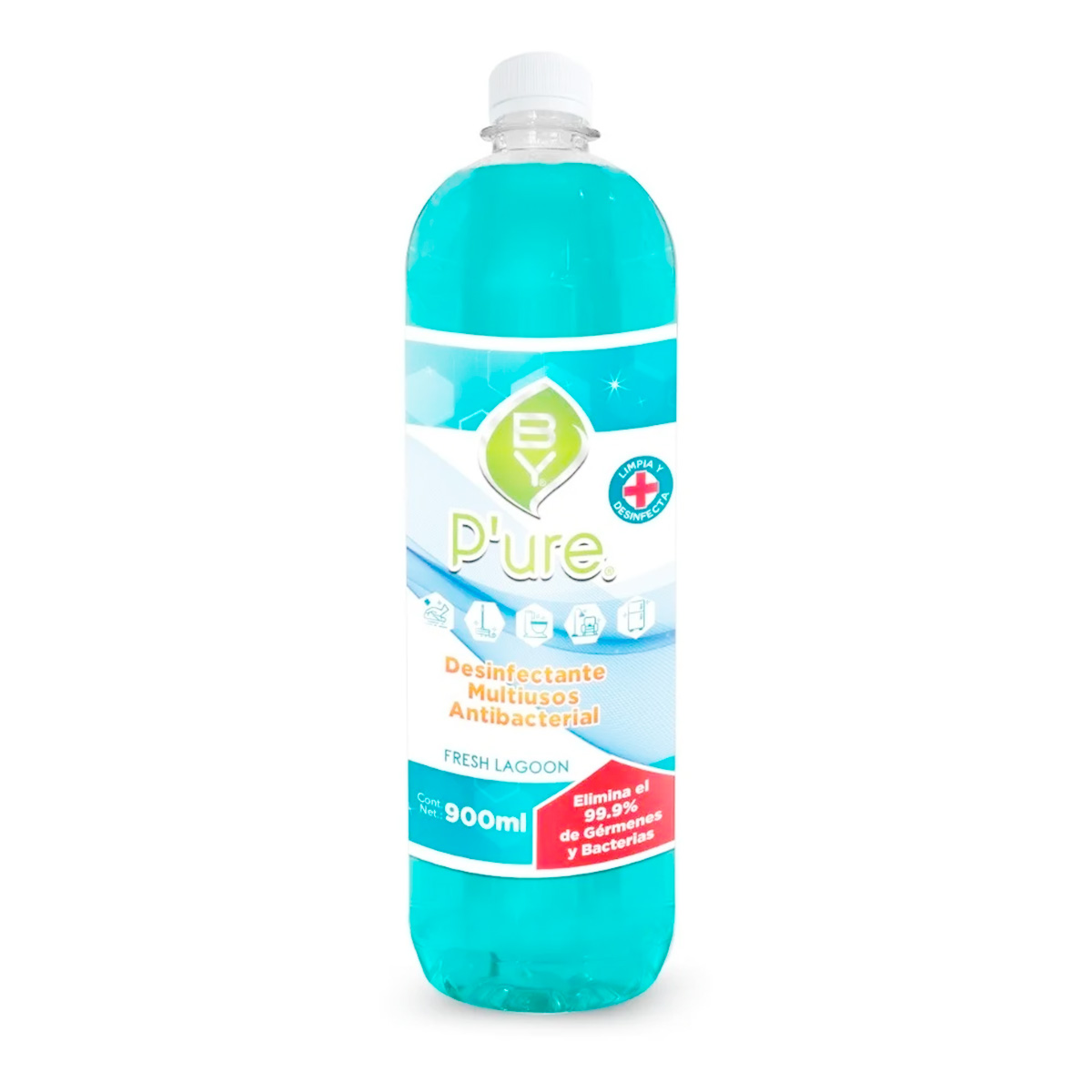 Foto 2 pulgar | Desinfectante Liquido Pure Multiusos Antibacterial Premium de 900 ml