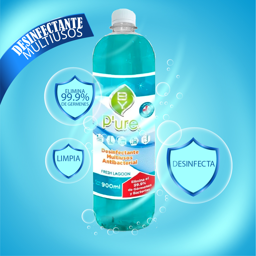 Foto 3 pulgar | Desinfectante Liquido Pure Multiusos Antibacterial Premium de 900 ml