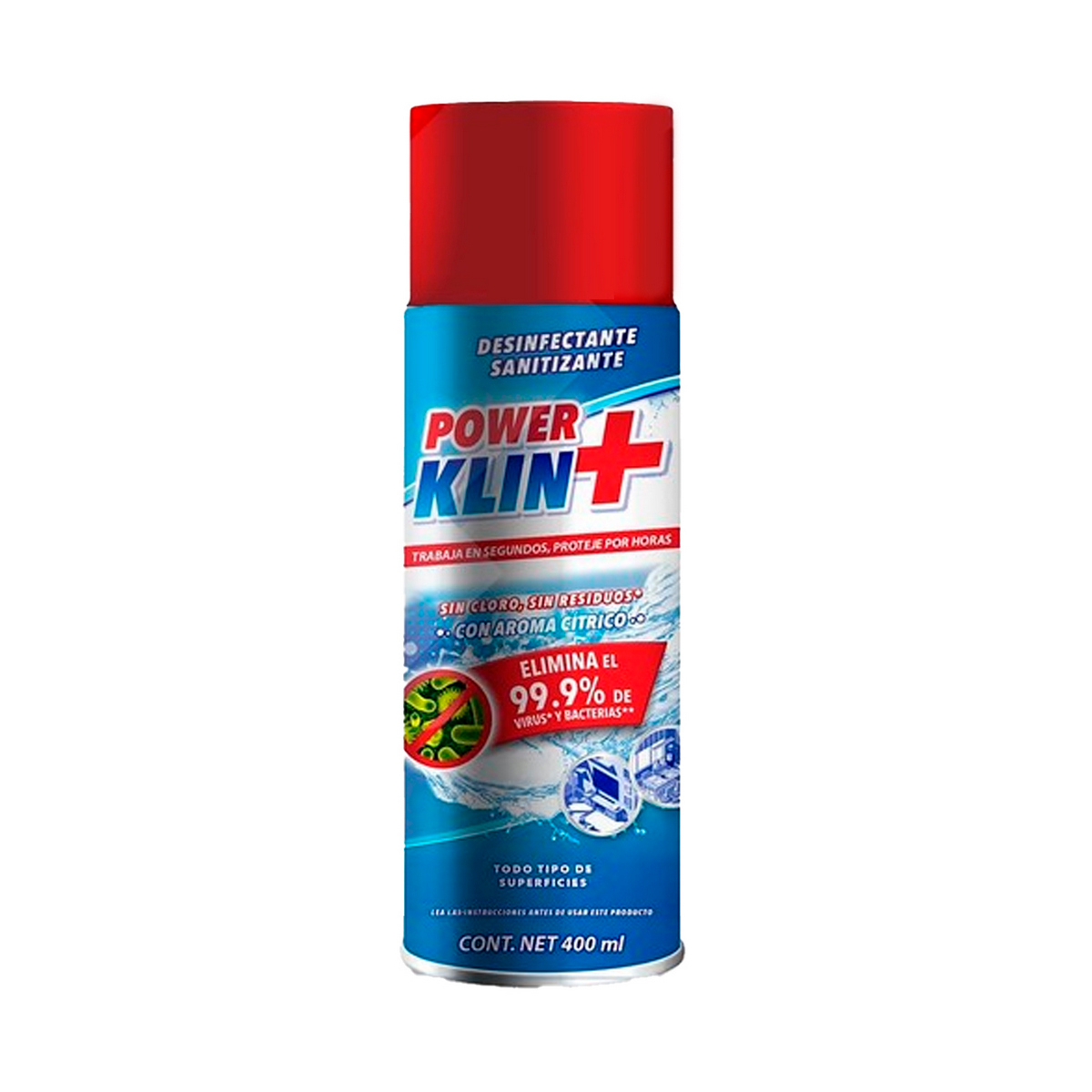 Foto 2 pulgar | Desinfectante Aerosol Acuario Elimina 99.9% Virus Bacterias Sin Cloro Sin Residuos Aroma Citrico (400ml)