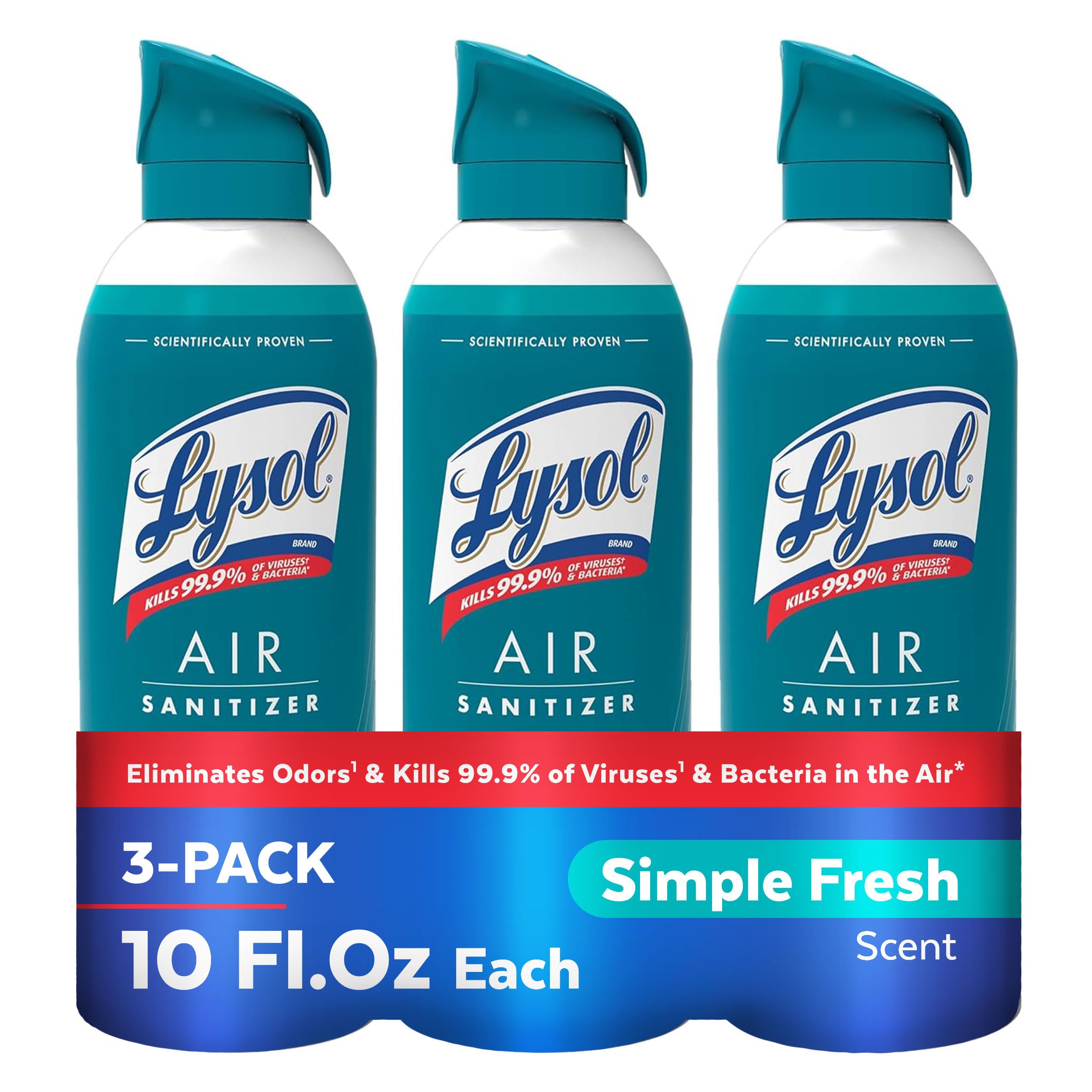 Spray Desinfectante De Aire Lysol Simple Fresh Scent 300 Ml (paquete De 3) - Venta Internacional. $959