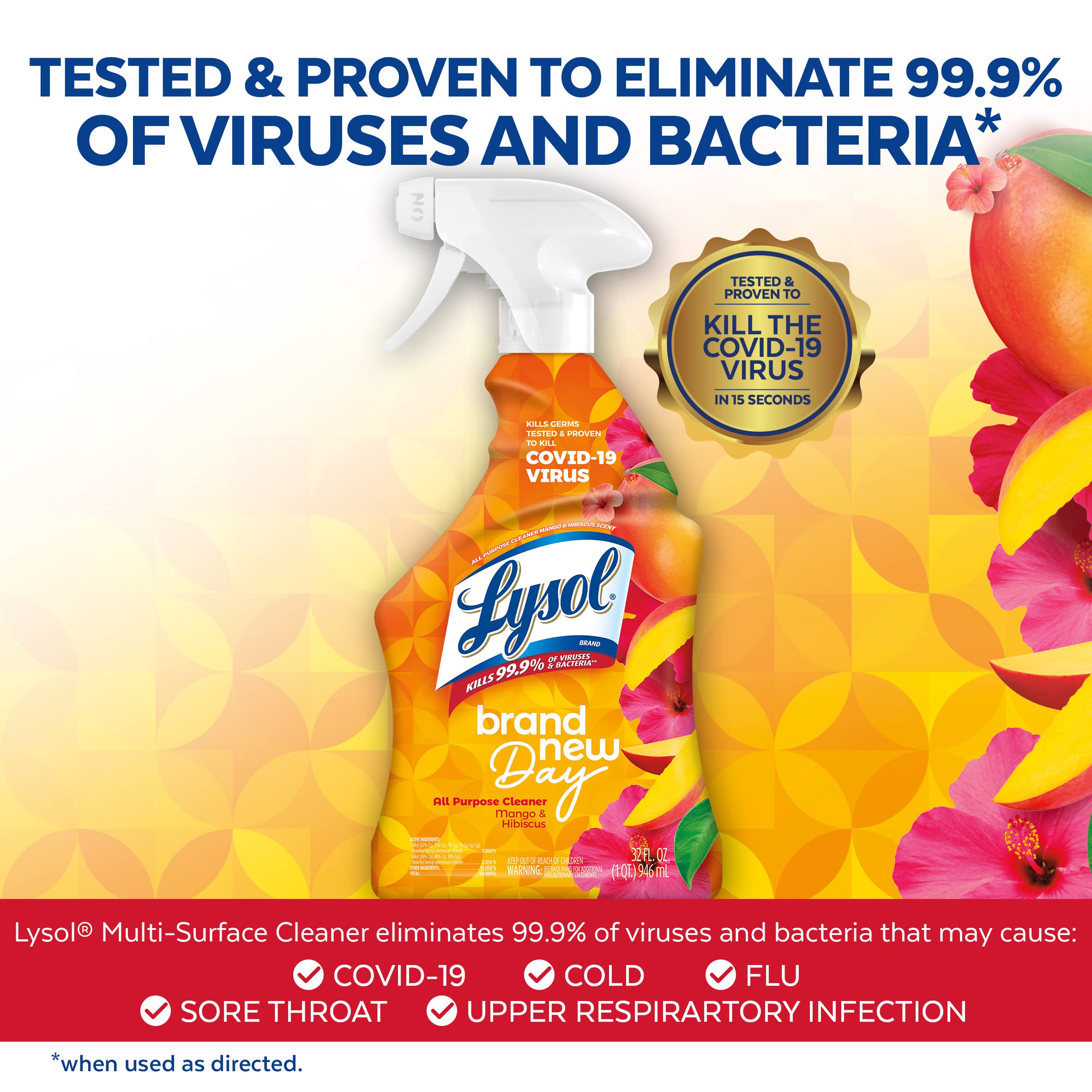 Foto 3 pulgar | Cleaner Lysol, Desinfectante Y Desinfectante Multiusos, 946 Ml, Mango - Venta Internacional.