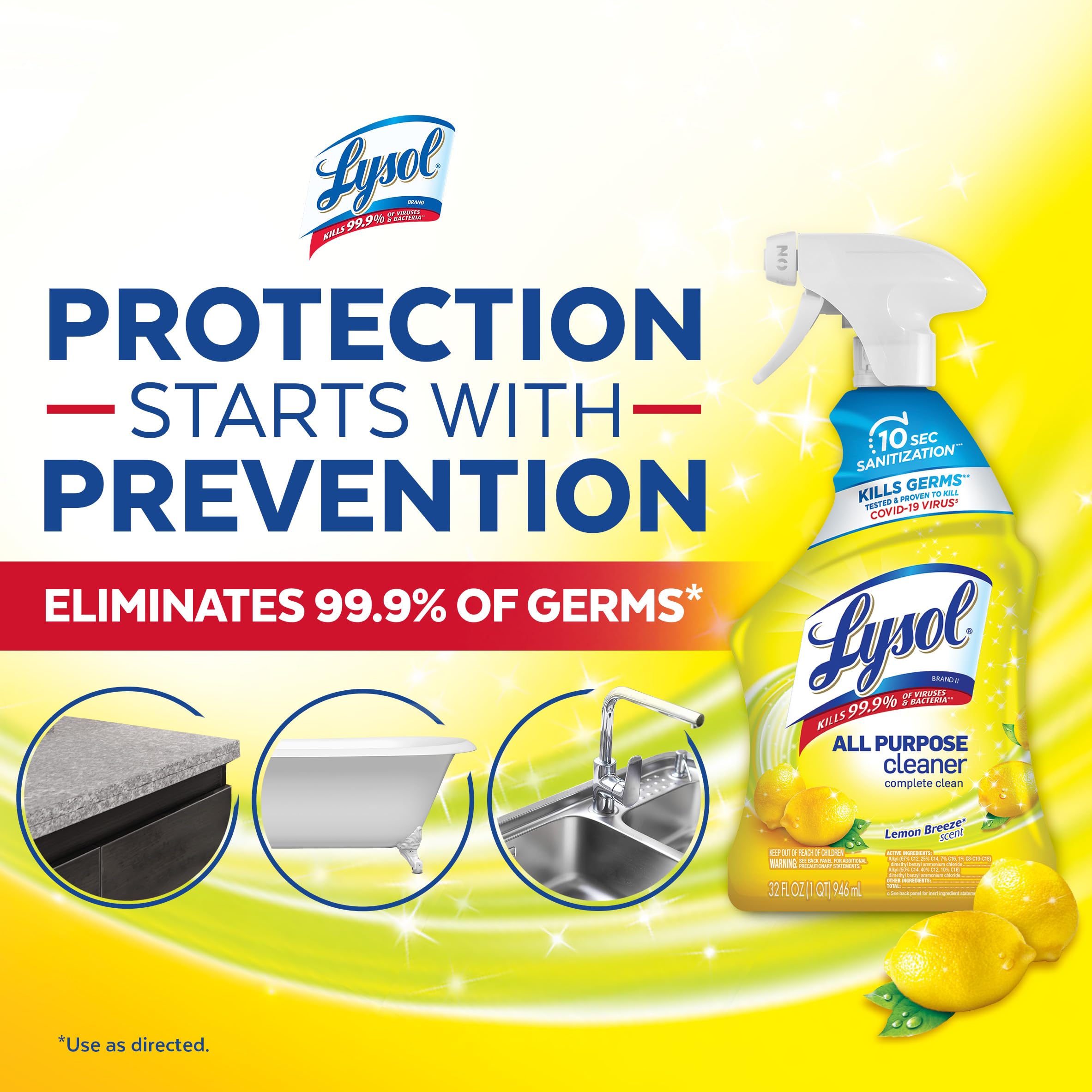 Foto 5 pulgar | Cleaner Lysol, Desinfectante Y Desinfectante Multiusos, 946 Ml - Venta Internacional.