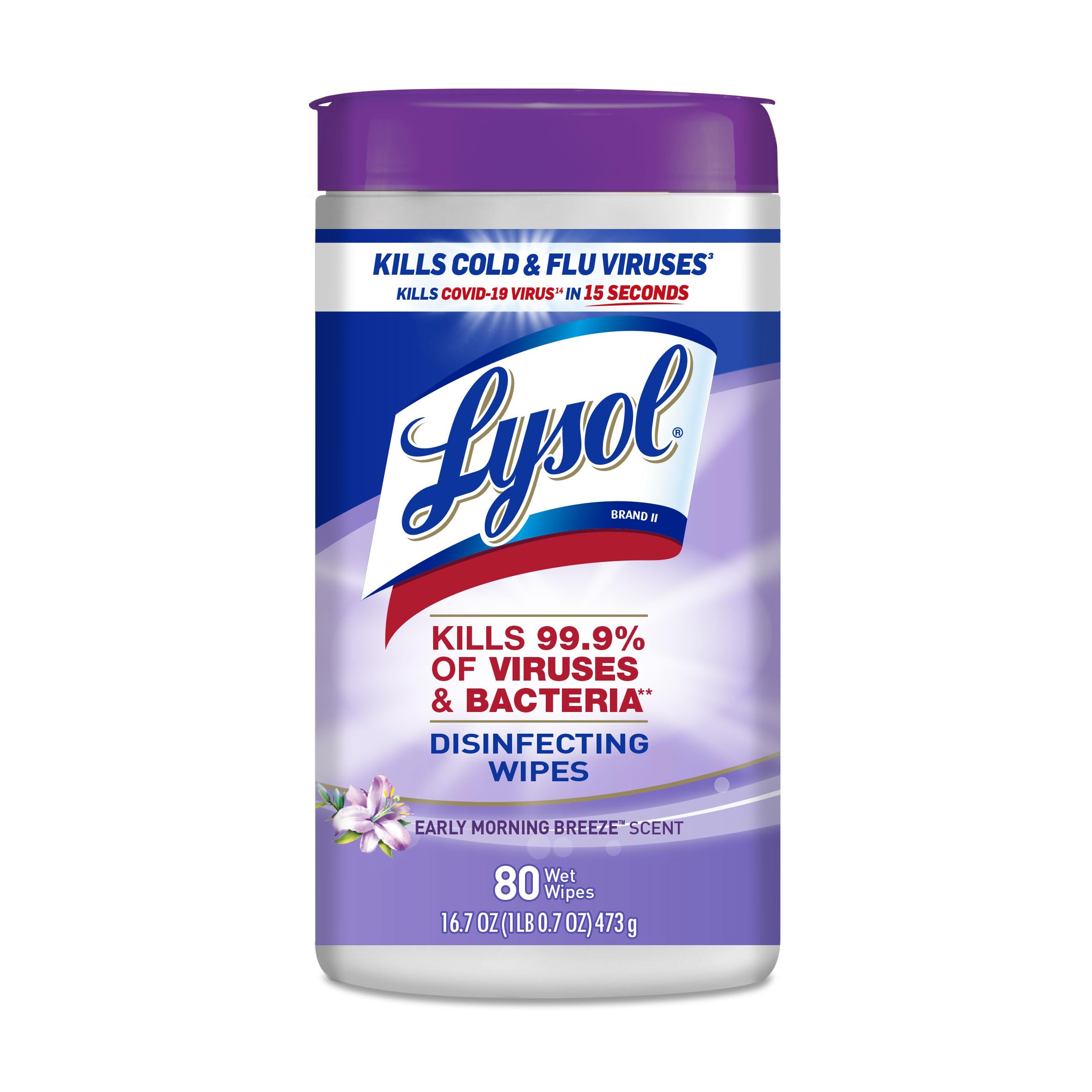 Foto 1 | Toallitas Desinfectantes Lysol Multi-surface Early Morning, 80 Unidades - Venta Internacional.
