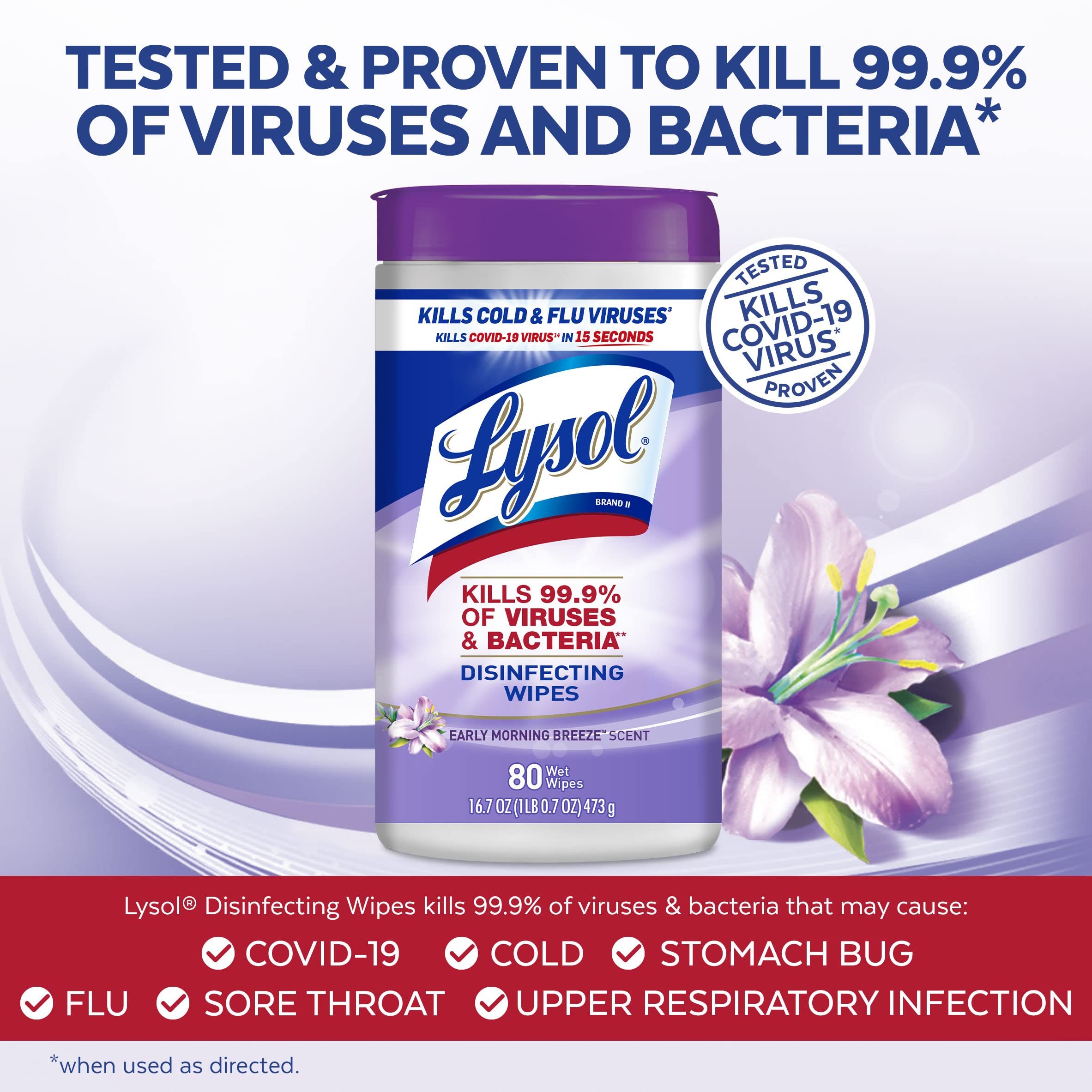 Foto 3 pulgar | Toallitas Desinfectantes Lysol Multi-surface Early Morning, 80 Unidades - Venta Internacional.