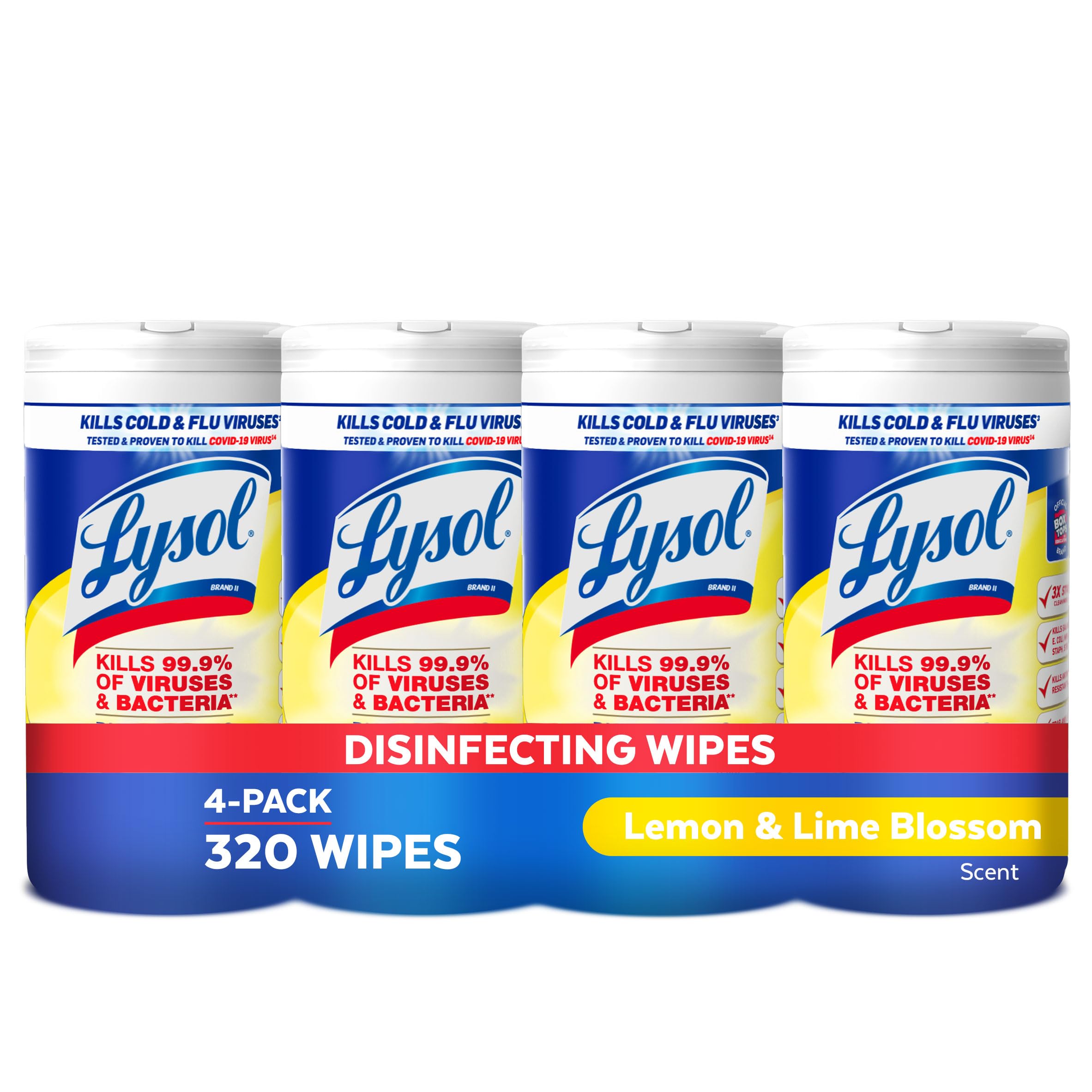 Foto 2 pulgar | Toallitas Desinfectantes Lysol Multi-surface Lemon  Paquete De 4 - Venta Internacional.