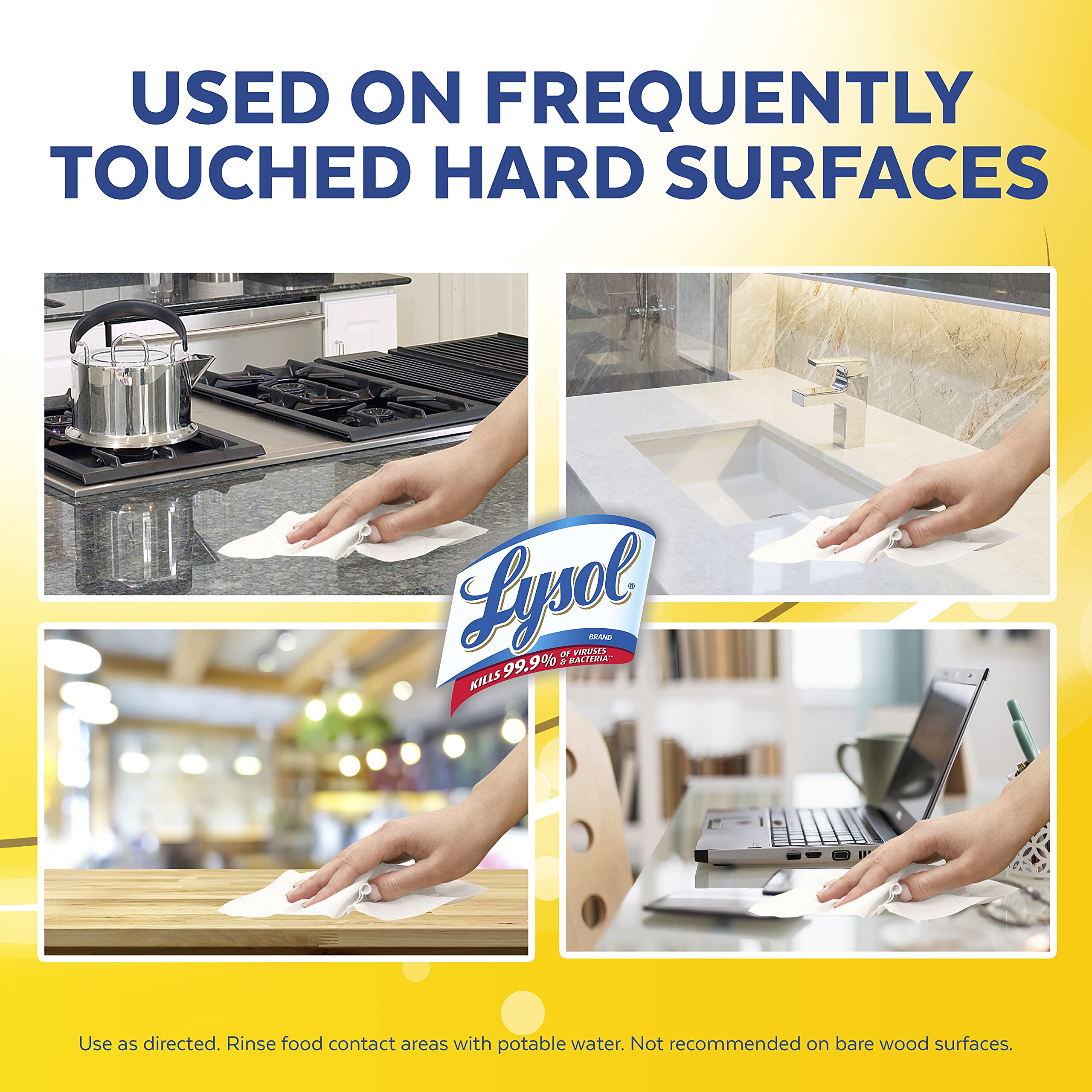 Foto 4 pulgar | Toallitas Desinfectantes Lysol Multi-surface Lemon  Paquete De 4 - Venta Internacional.