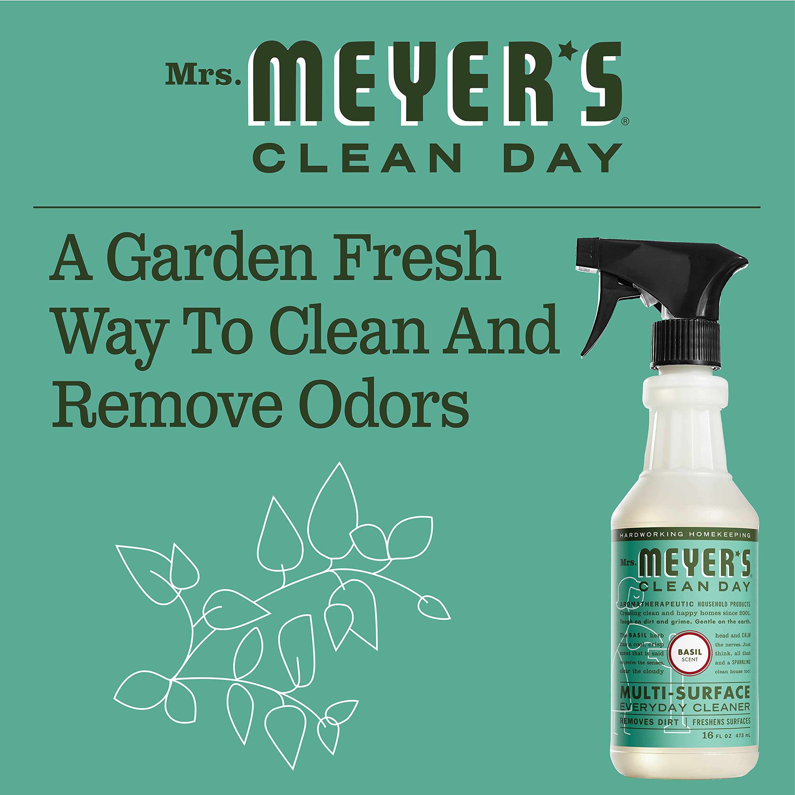 Foto 6 pulgar | Spray Limpiador Multiusos Mrs. Meyer's Clean Day Basil 500 Ml X 3 - Venta Internacional.