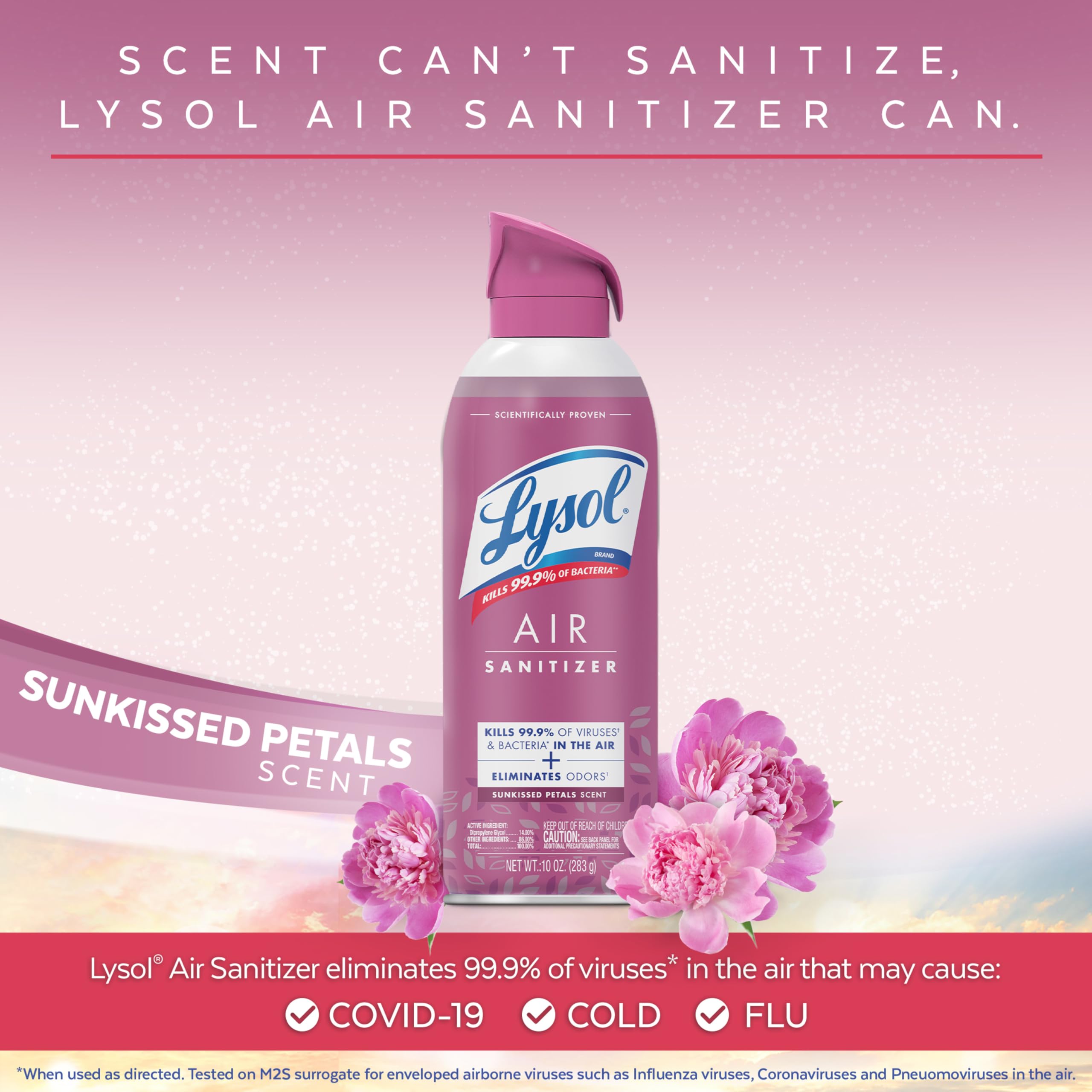Foto 3 pulgar | Spray Desinfectante De Aire Lysol Sunkissed Petals Scent 300 Ml X3 - Venta Internacional.