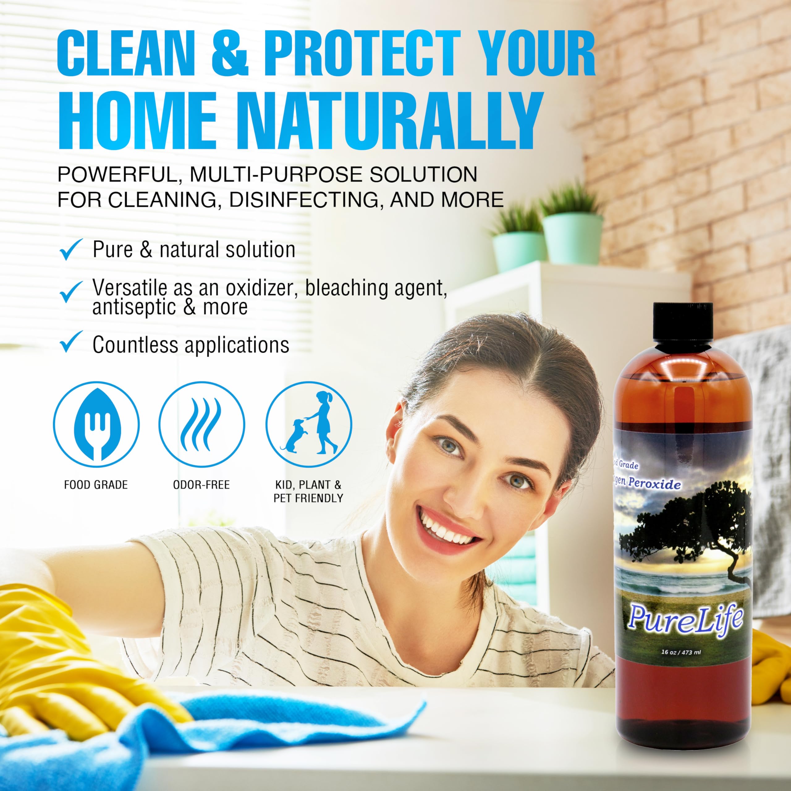 Foto 3 pulgar | Peróxido De Hidrógeno Purelife 12% Apto Para Uso Alimentario  480 Ml Con Gotero - Venta Internacional.