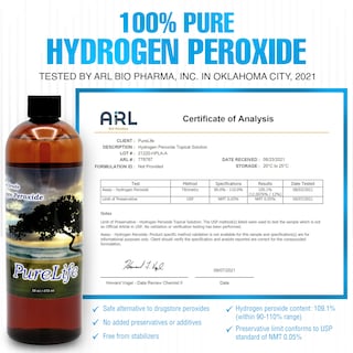 Foto 3 | Peróxido De Hidrógeno Purelife 12% Apto Para Uso Alimentario 480 Ml Con Gotero - Venta Internacional.
