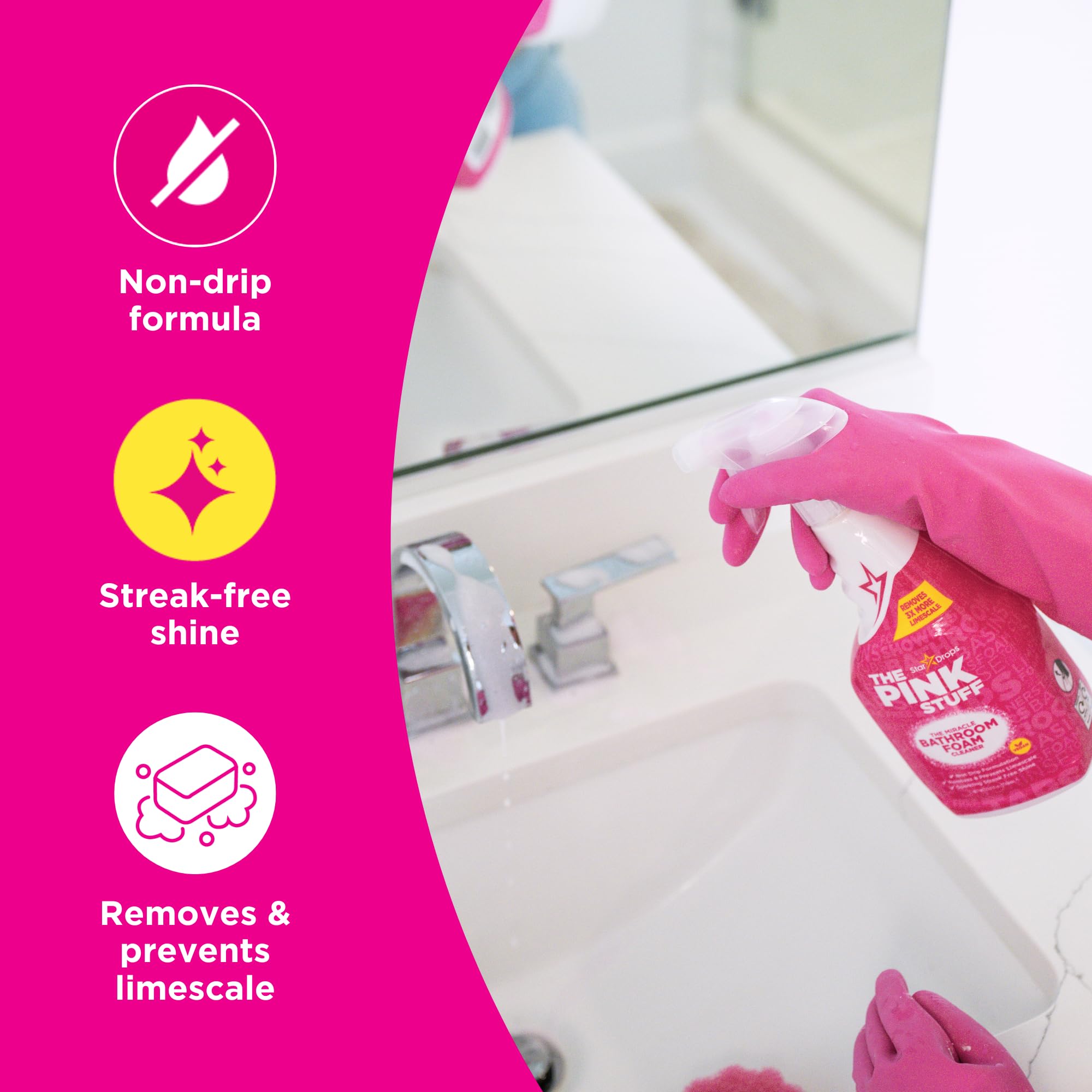 Foto 3 | Limpiador De Espuma Para Baño Stardrops The Pink Stuff  750 Ml  Paquete De 3 - Venta Internacional.