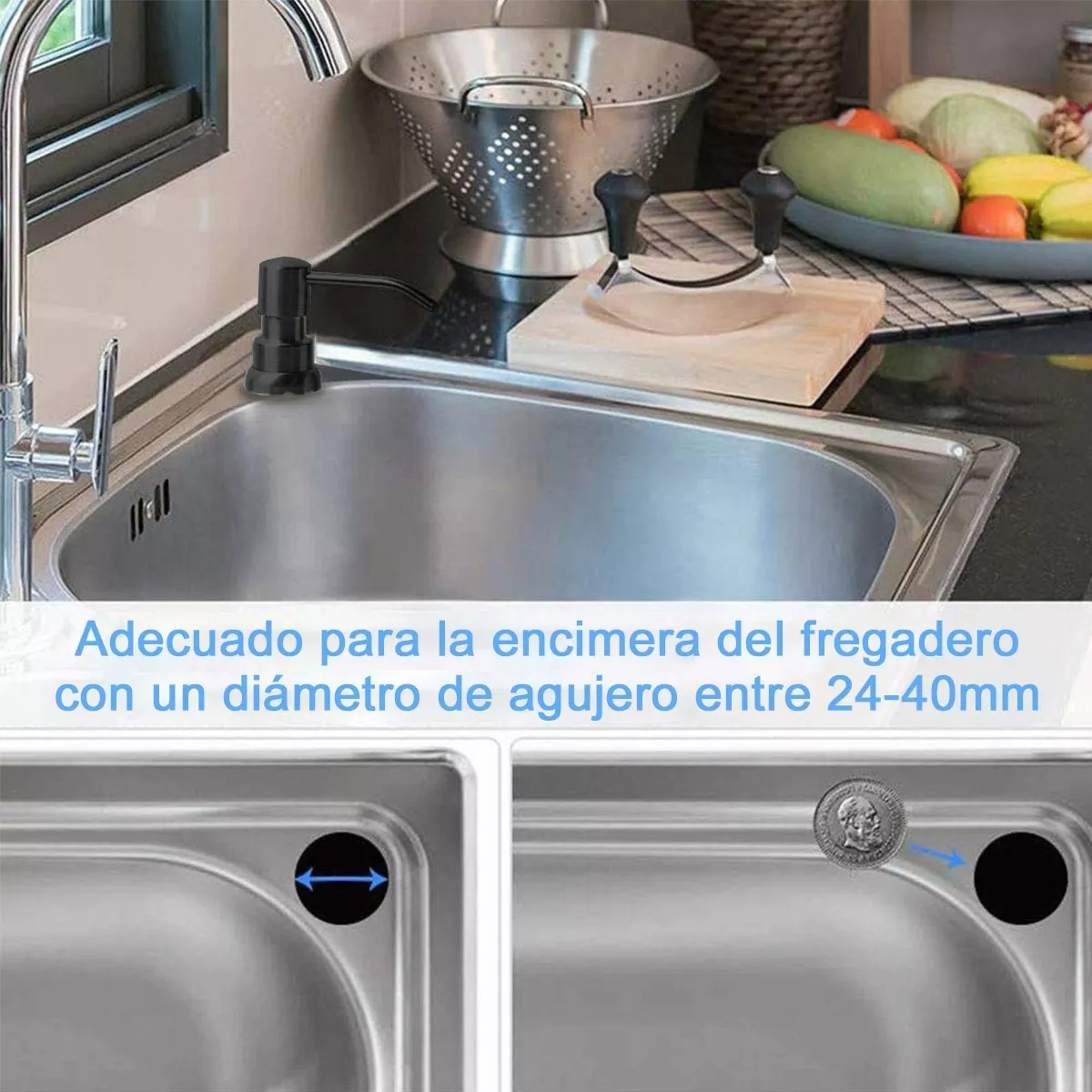 Foto 4 pulgar | Dispensador de Jabón Líquido BELUG para Fregadero Negro