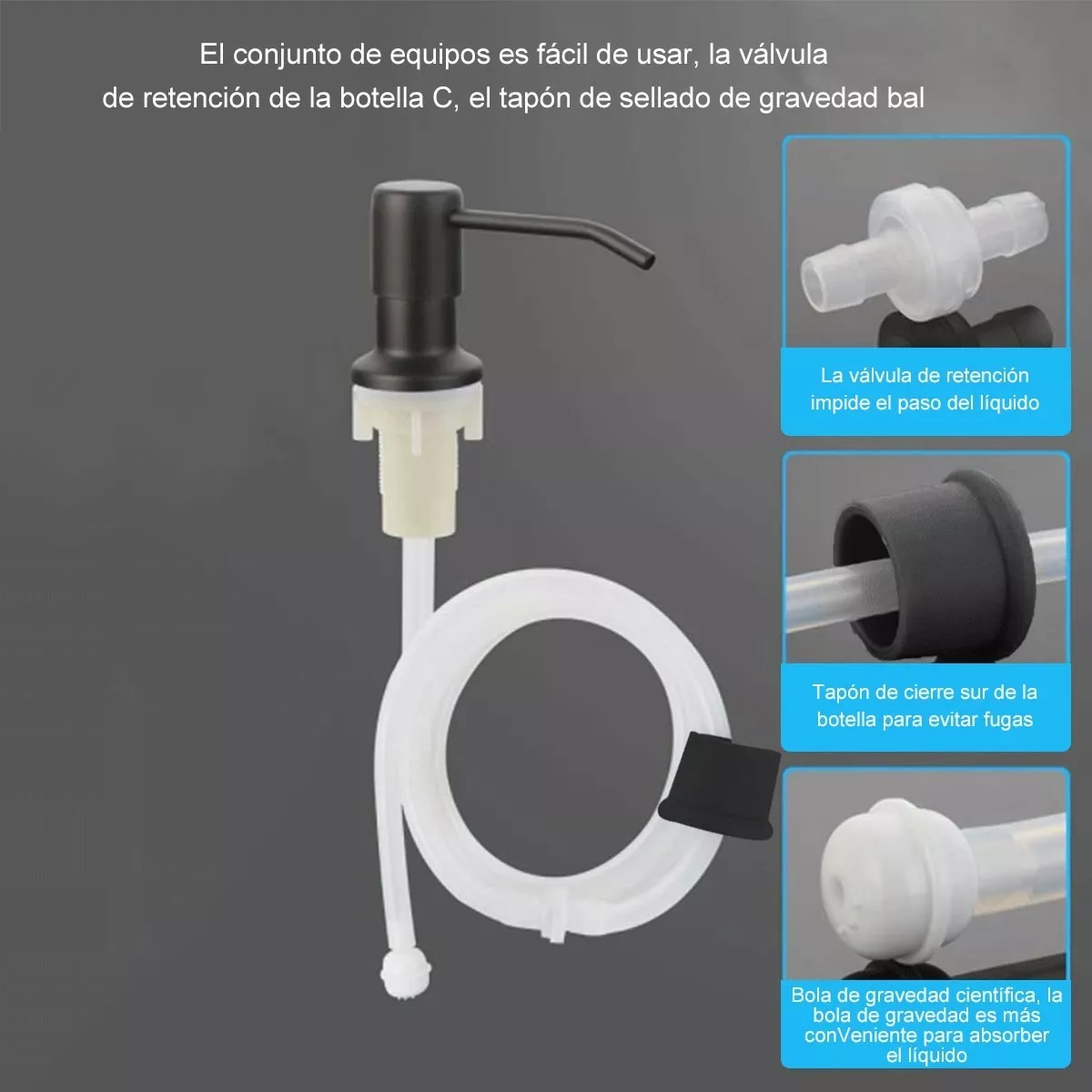 Foto 5 pulgar | Dispensador de Jabón Líquido BELUG para Fregadero Negro