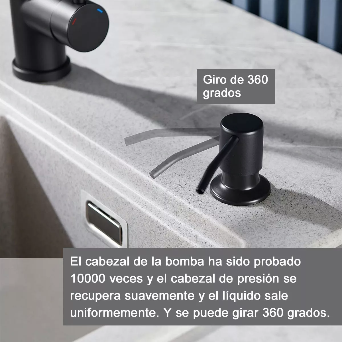 Foto 6 pulgar | Dispensador de Jabón Líquido BELUG para Fregadero Negro