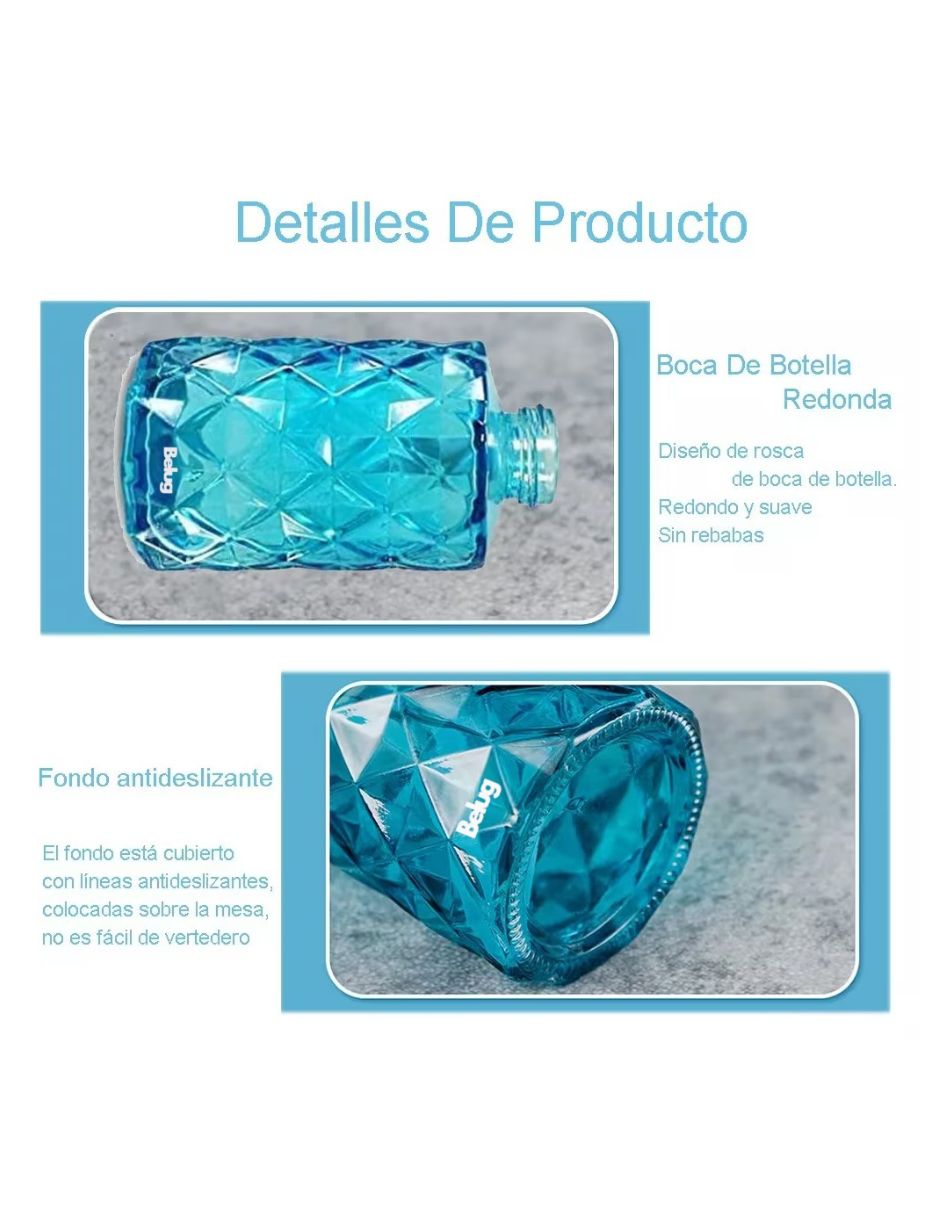 Foto 3 pulgar | Dosificador de Jabón Azul 330 ml de Vidrio