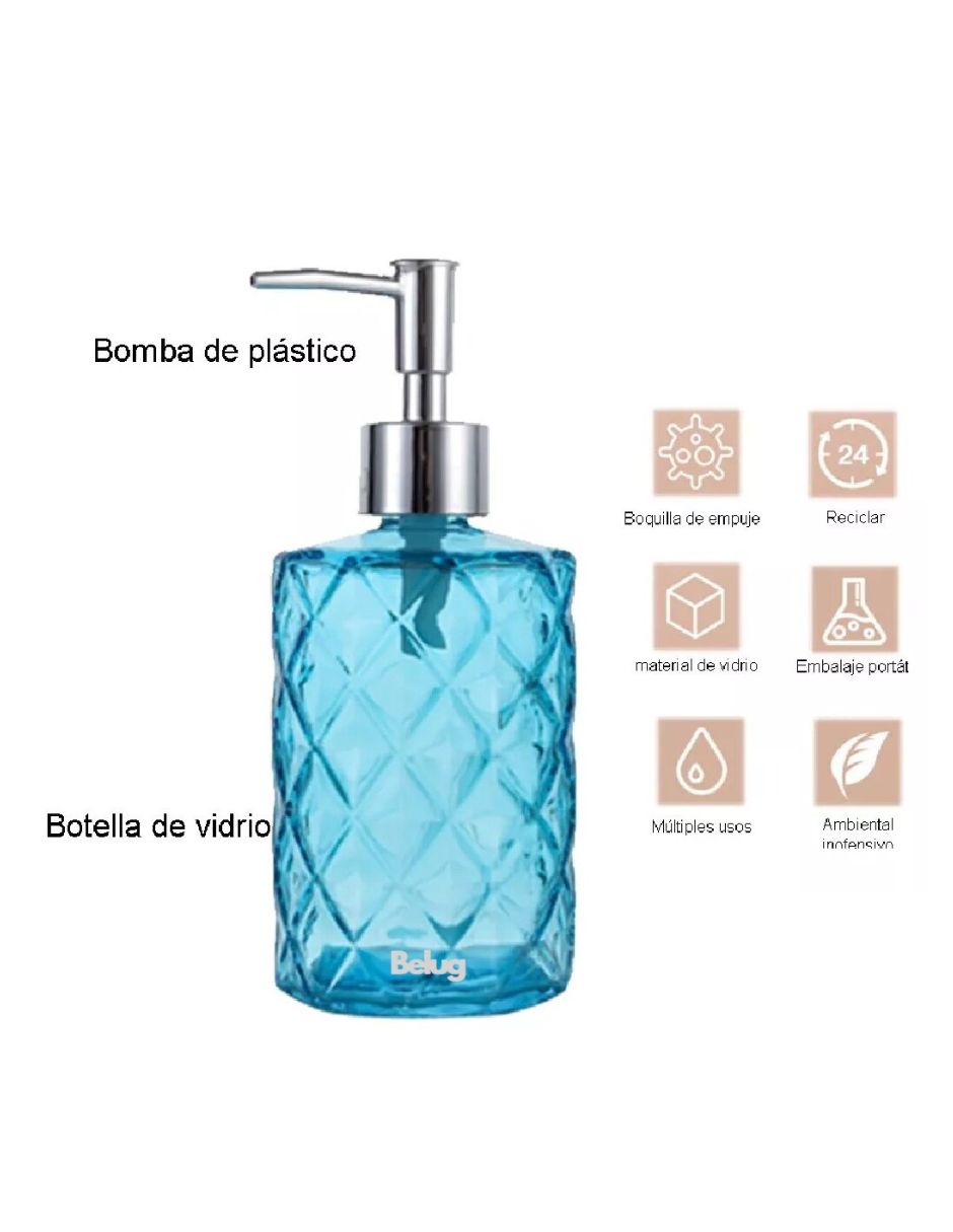 Foto 4 | Dosificador de Jabón Azul 330 ml de Vidrio