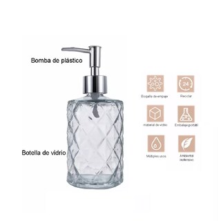 Foto 4 | Dispensador de Jabón Gris 330 ml de Vidrio