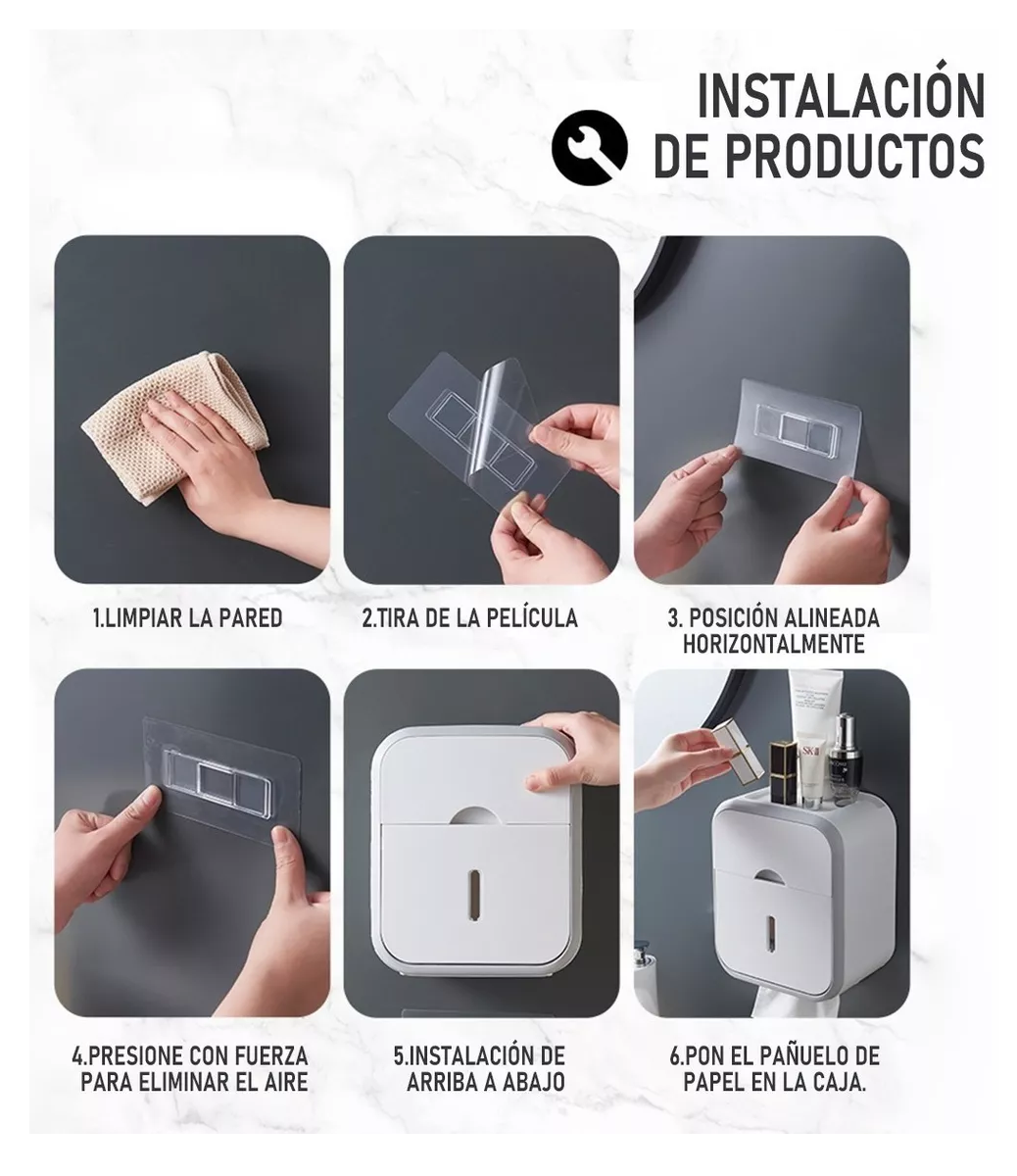 Foto 4 pulgar | Dispensador de Papel Higienico con Soporte Cajon