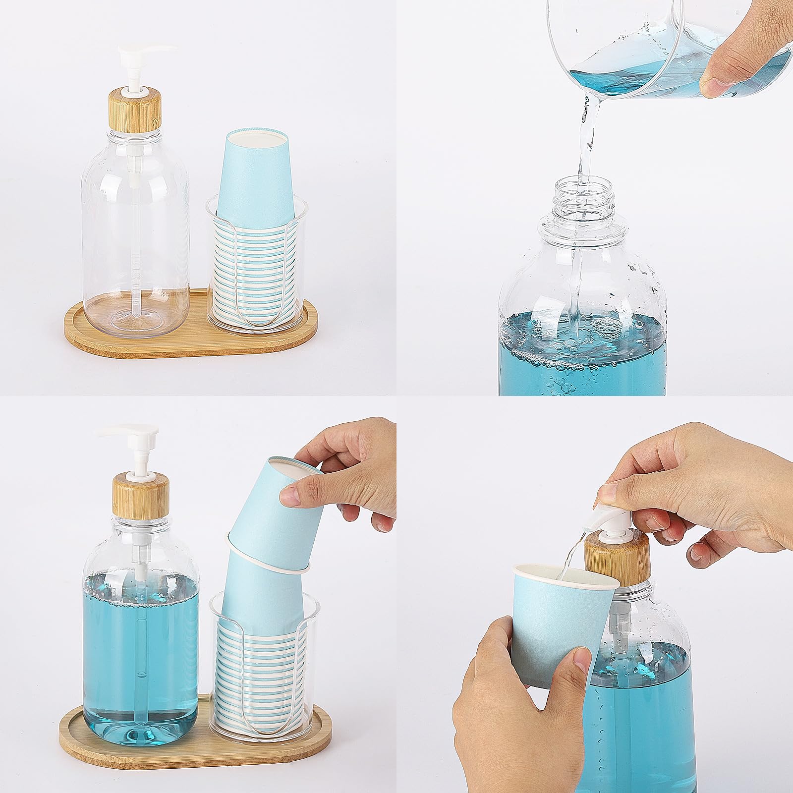 Foto 5 pulgar | Dispensador De Enjuague Bucal Tbestmax Con Portavasos, 500 Ml, Recargable - Venta Internacional.