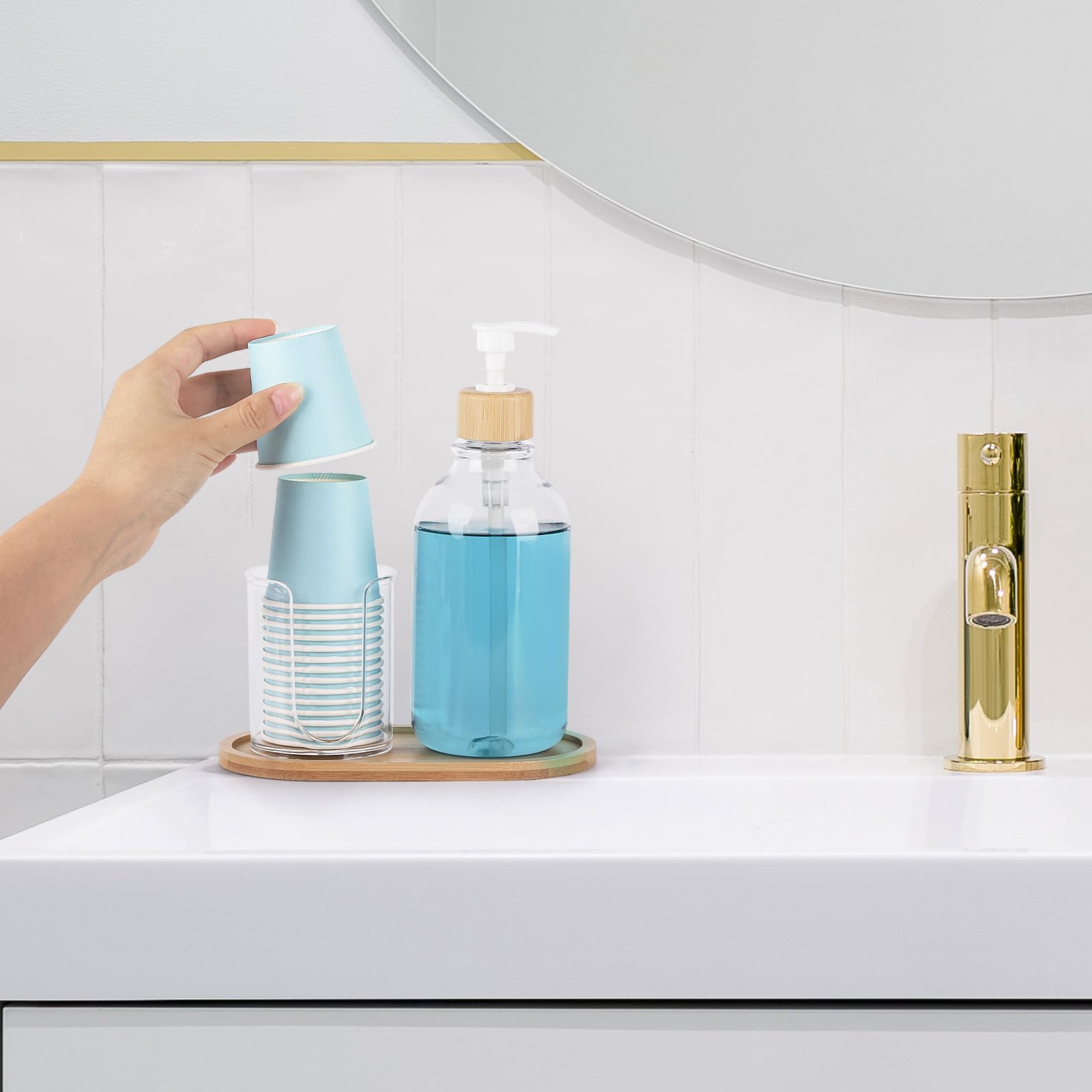 Foto 5 | Dispensador De Enjuague Bucal Tbestmax Con Portavasos, 500 Ml, Recargable - Venta Internacional.