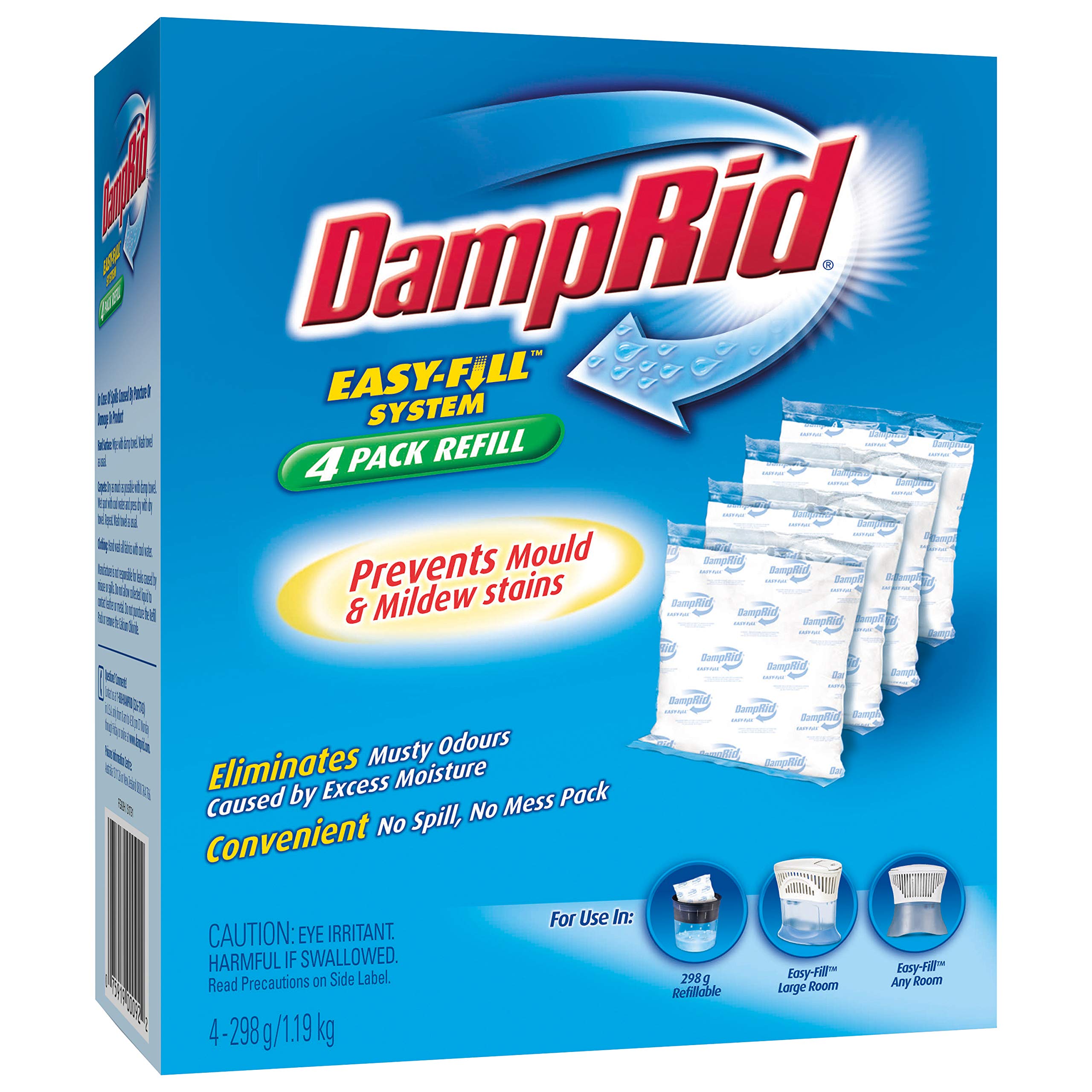 Foto 2 pulgar | Absorbedor De Humedad Damprid Easy Fill, Paquetes De Recarga De 300 Ml, 4 Unidades - Venta Internacional.