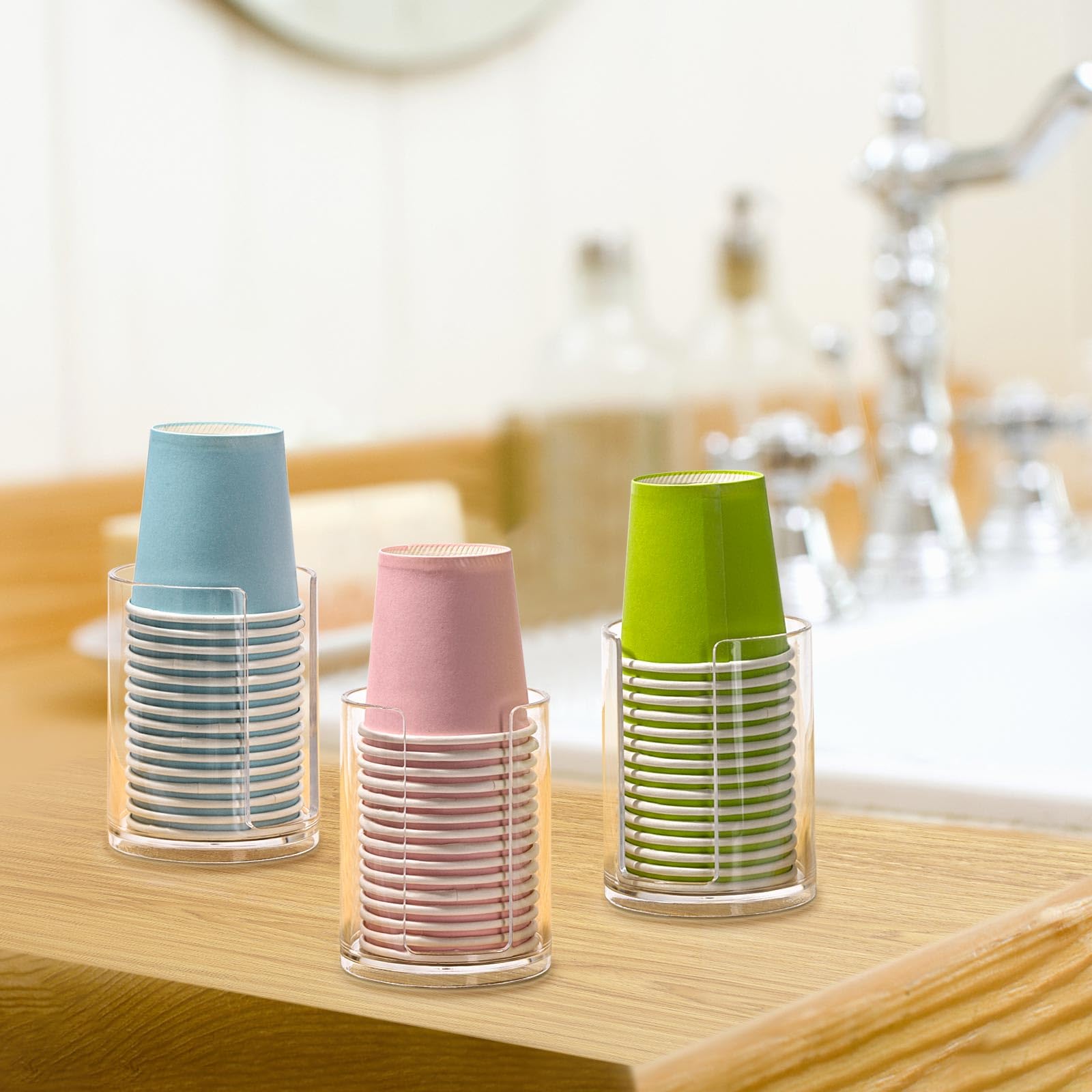 Foto 6 pulgar | Dispensador De Vasos De Baño Tbestmax De 90 Ml Para Almacenamiento En Encimera, 3 Unidades - Venta Internacional.