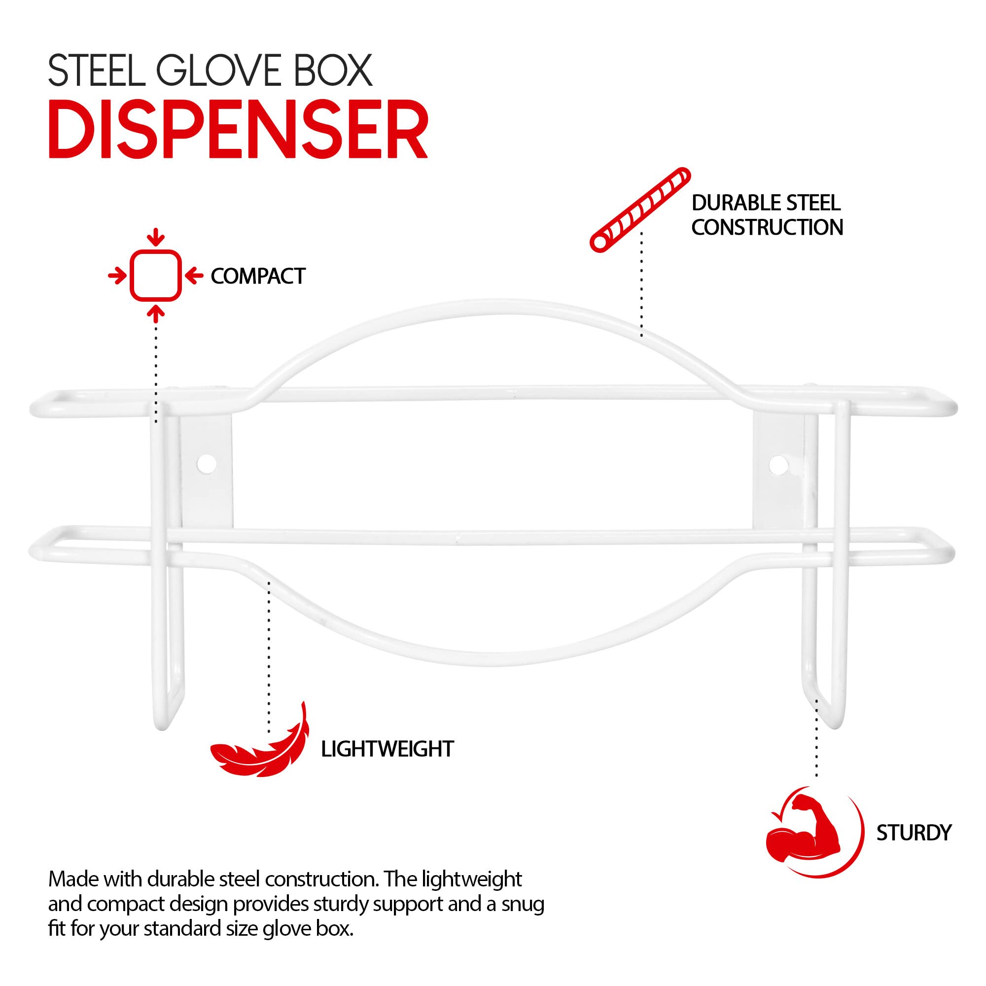 Foto 3 pulgar | Dispensador De Guantes Stock Your Home, Soporte De Pared Individual De Metal Blanco - Venta Internacional.