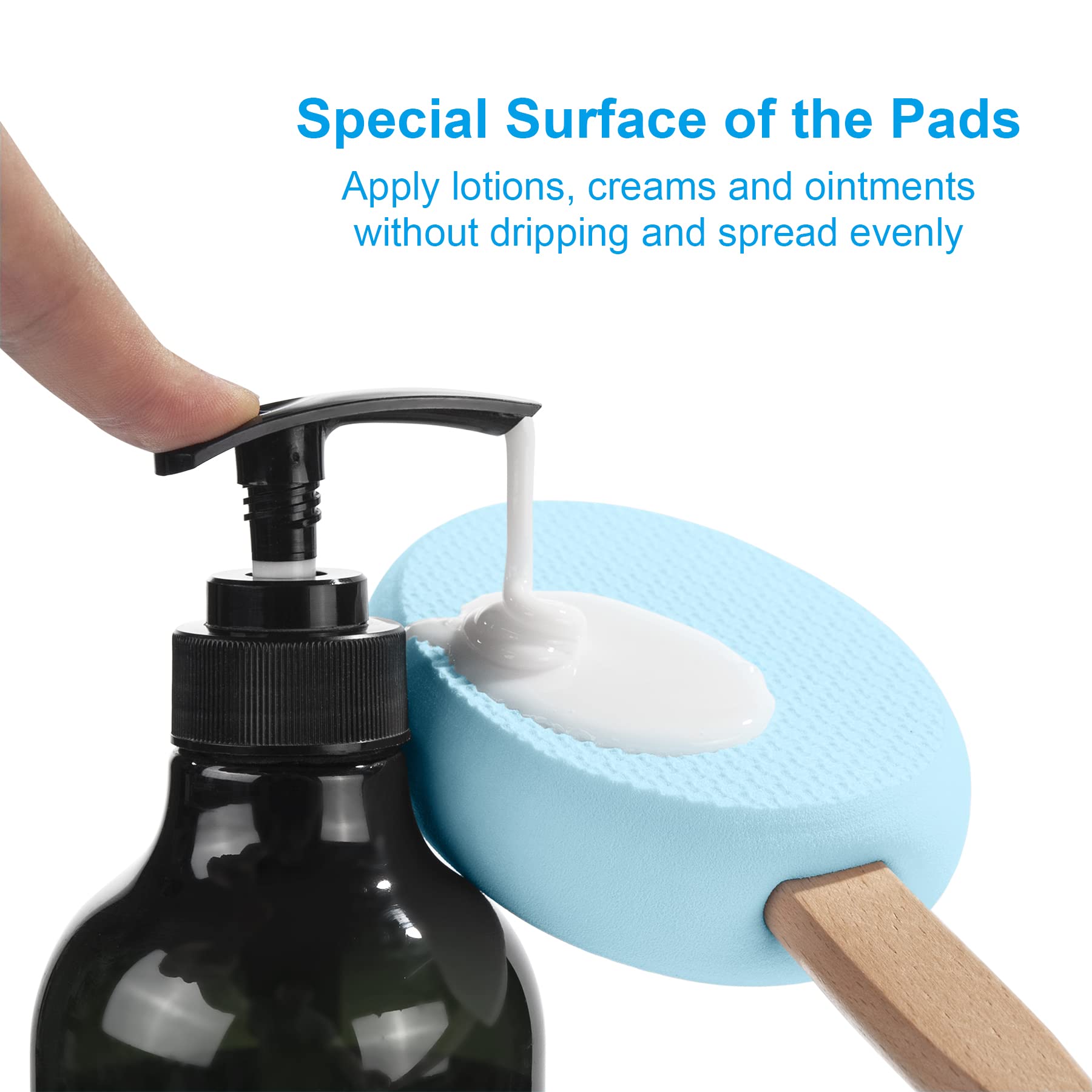 Foto 4 pulgar | Aplicador De Loción Amazerbath Para Espalda Y Pies Con 4 Almohadillas  Color Azul - Venta Internacional.