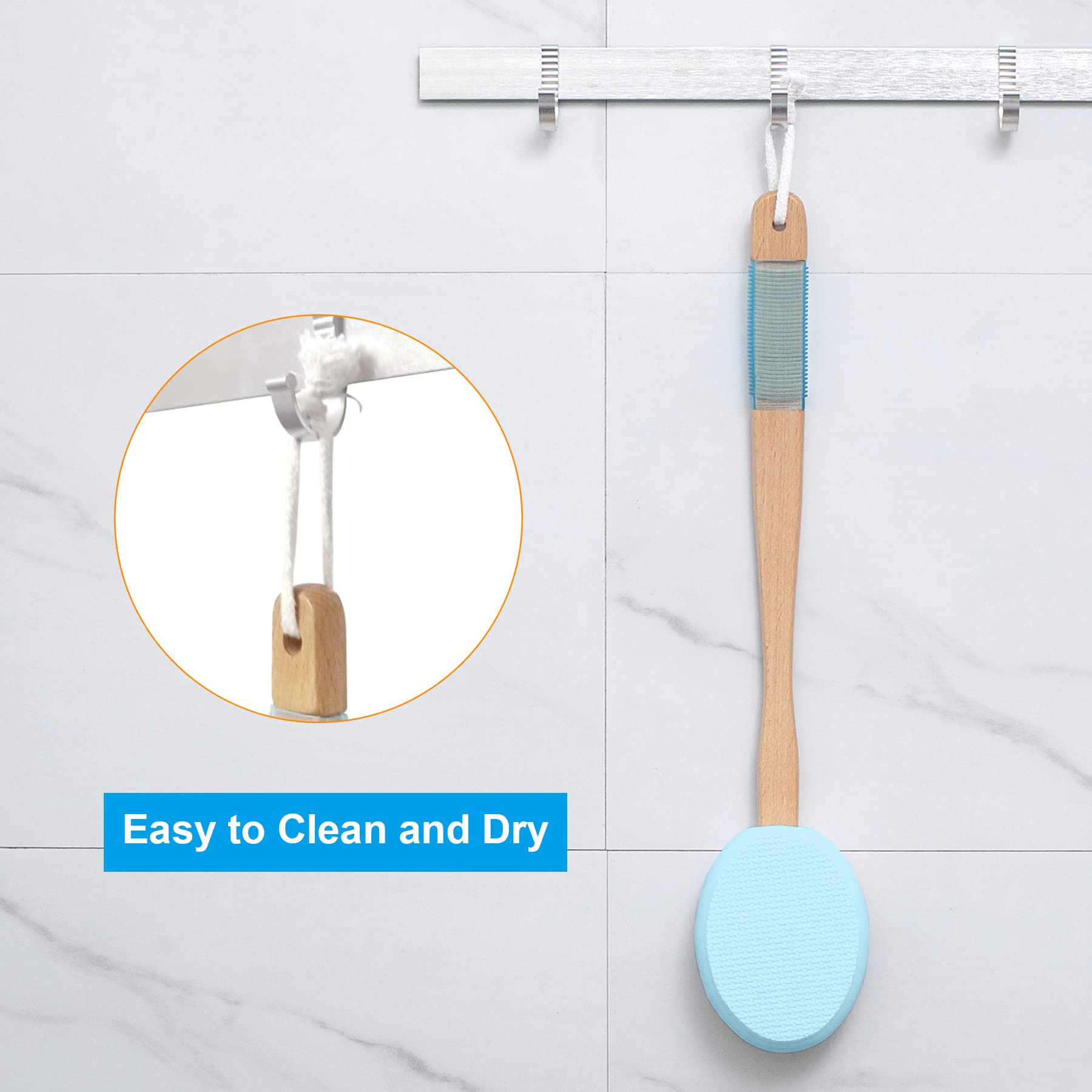 Foto 5 | Aplicador De Loción Amazerbath Para Espalda Y Pies Con 4 Almohadillas  Color Azul - Venta Internacional.