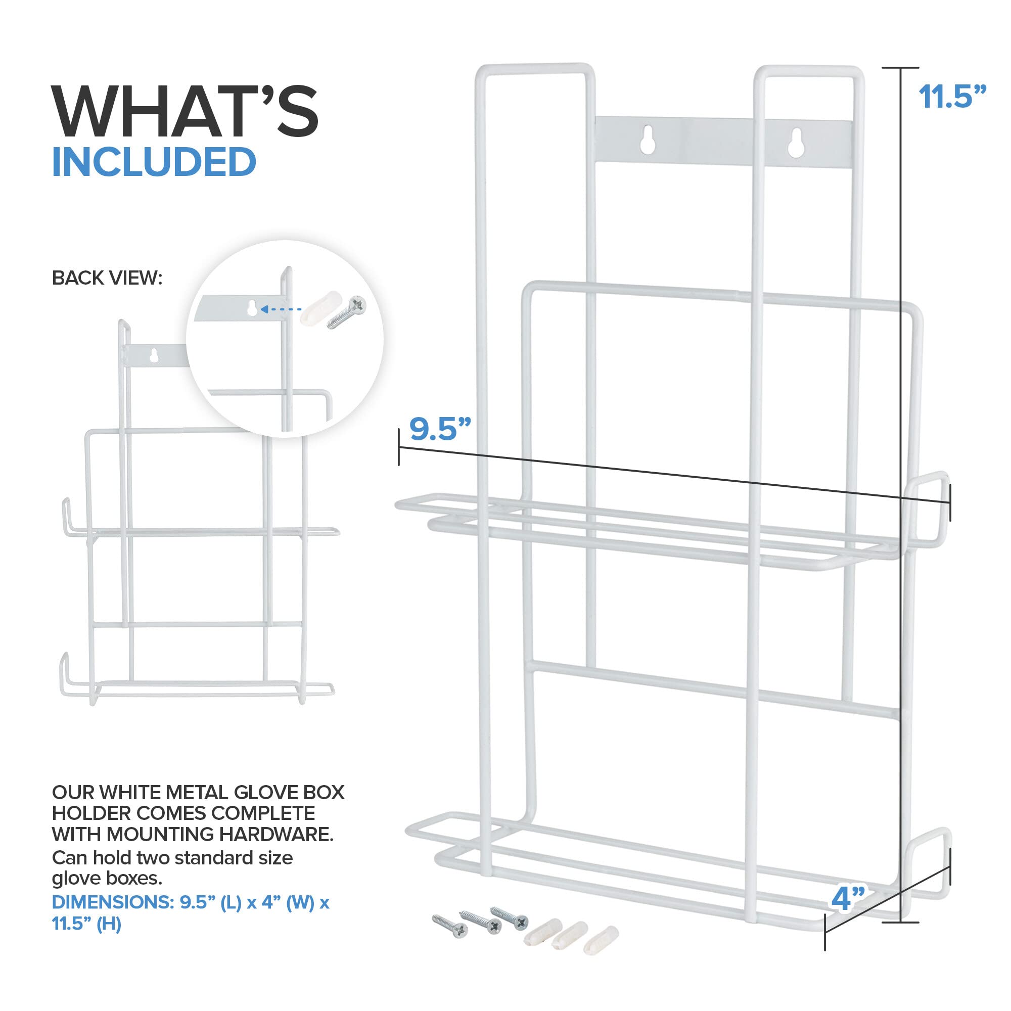 Foto 4 pulgar | Dispensador De Guantes Stock Your Home  Soporte De Pared Doble De Metal Blanco - Venta Internacional.