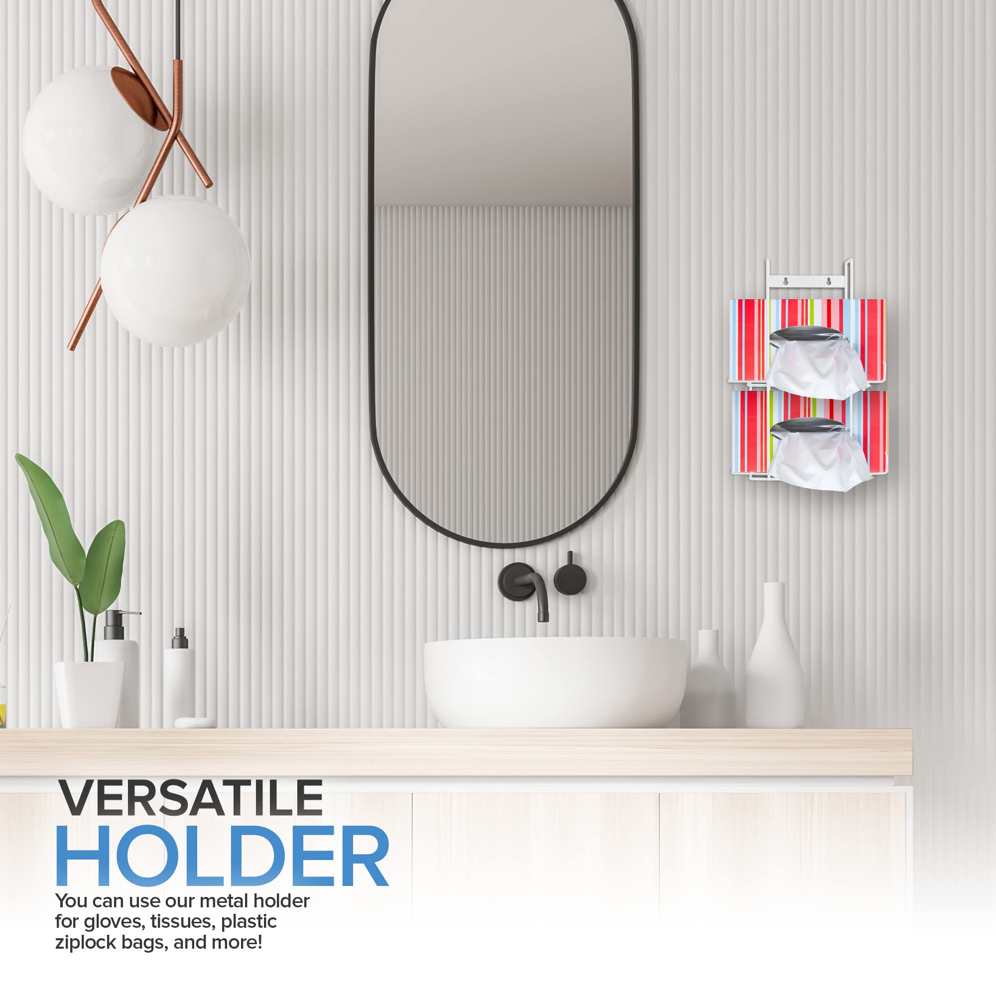 Foto 7 pulgar | Dispensador De Guantes Stock Your Home  Soporte De Pared Doble De Metal Blanco - Venta Internacional.