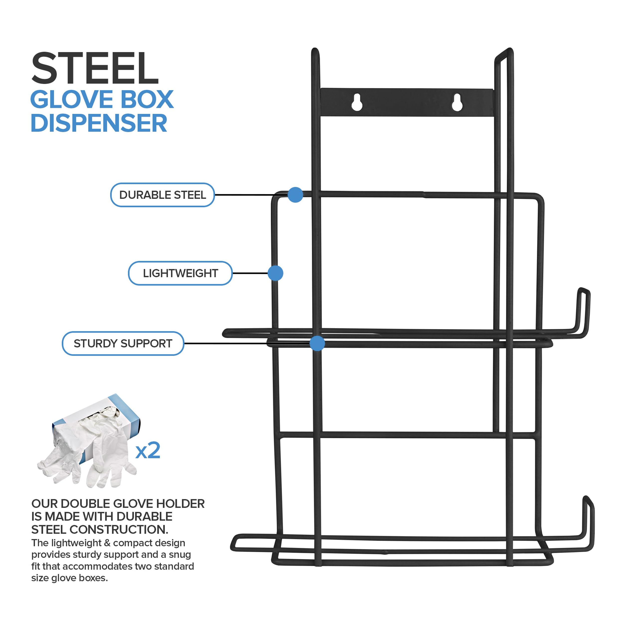 Foto 2 | Dispensador De Guantes Stock Your Home  Soporte De Pared Doble De Metal Negro - Venta Internacional.
