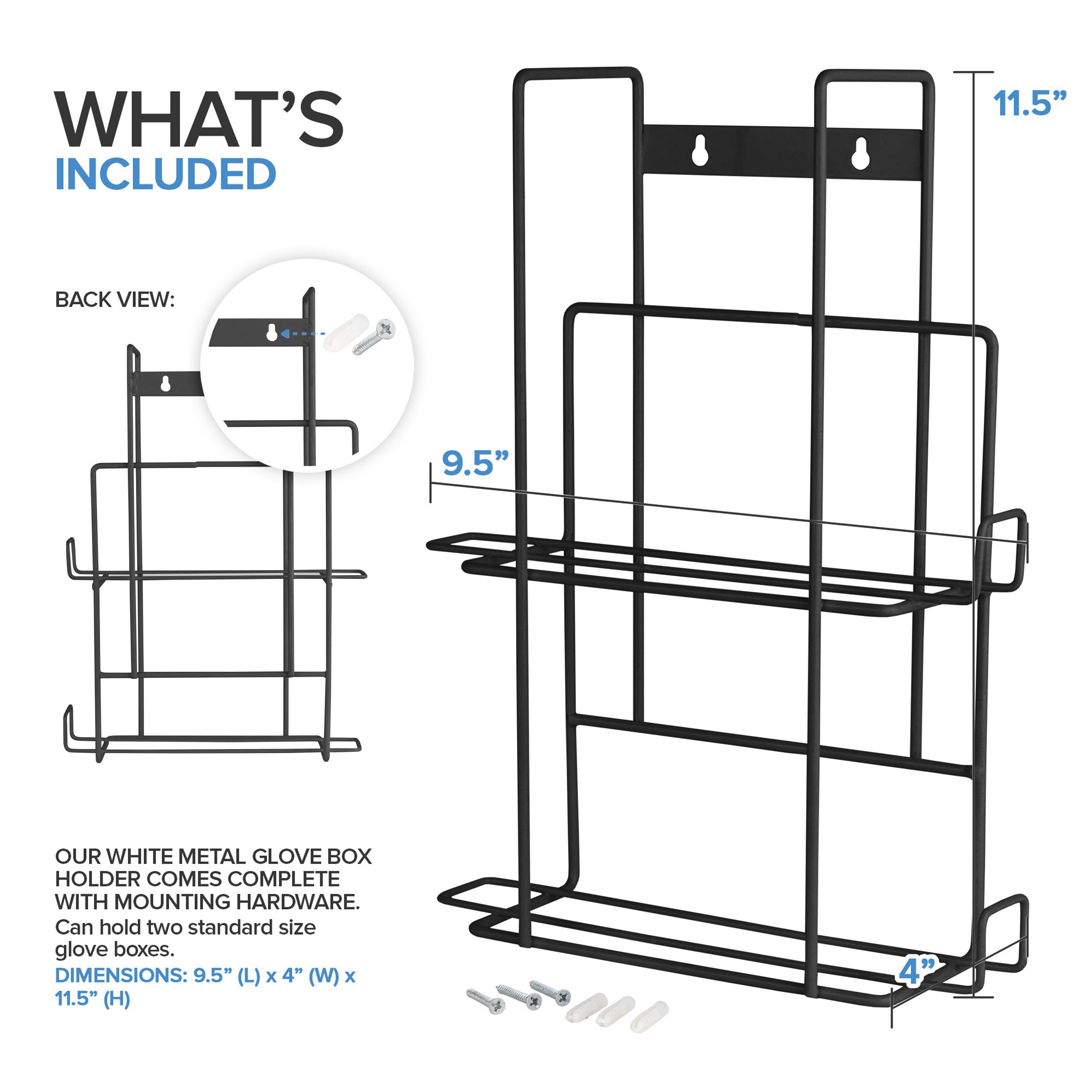 Foto 4 pulgar | Dispensador De Guantes Stock Your Home  Soporte De Pared Doble De Metal Negro - Venta Internacional.