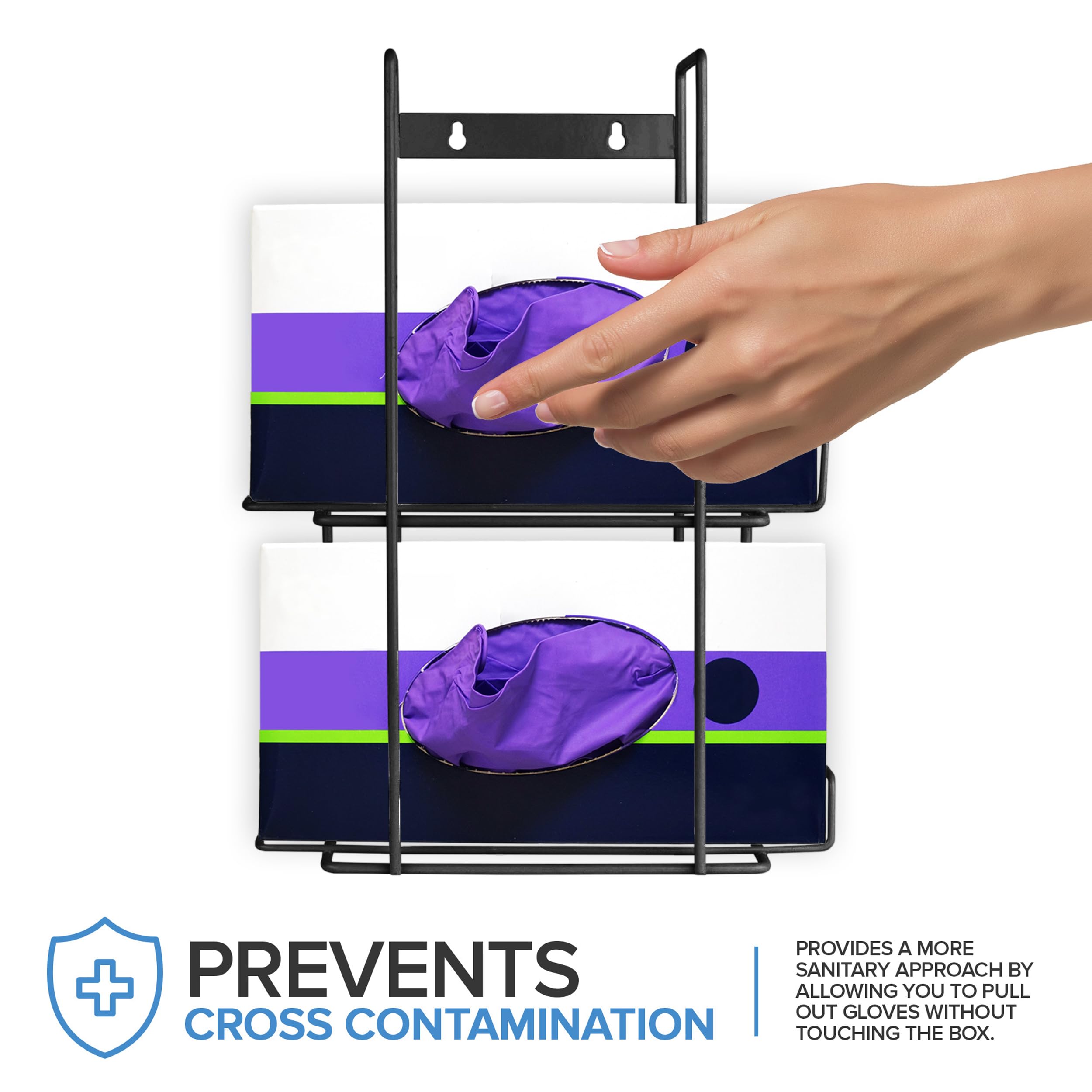 Foto 5 pulgar | Dispensador De Guantes Stock Your Home  Soporte De Pared Doble De Metal Negro - Venta Internacional.