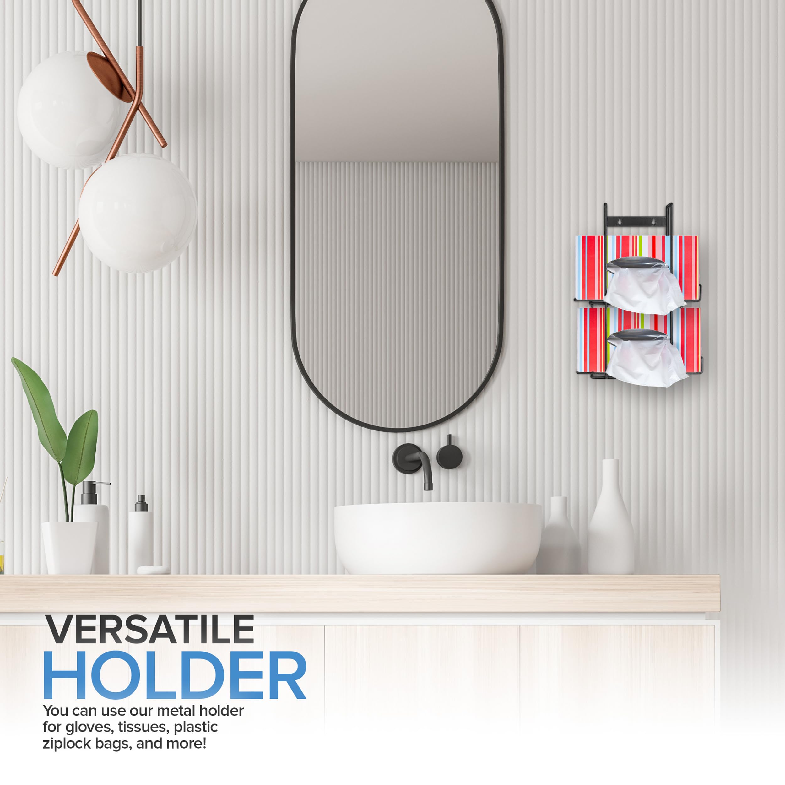 Foto 7 pulgar | Dispensador De Guantes Stock Your Home  Soporte De Pared Doble De Metal Negro - Venta Internacional.