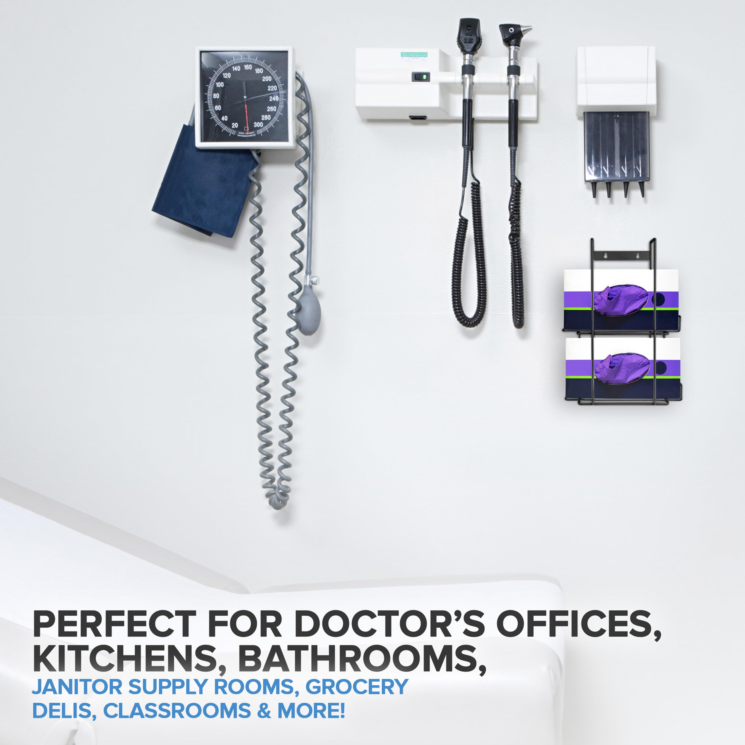 Foto 7 | Dispensador De Guantes Stock Your Home  Soporte De Pared Doble De Metal Negro - Venta Internacional.